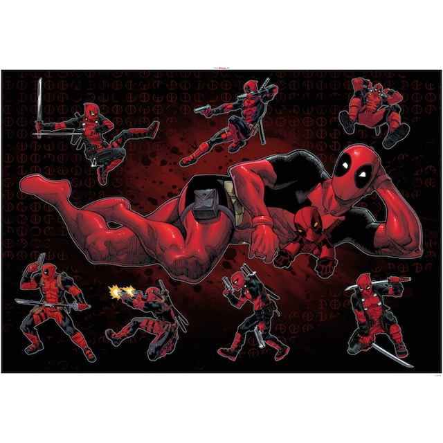 Komar Wandtattoo »Deadpool Posing«, (8 St.), 100x70 cm (Breite x Höhe), selbstklebendes  Wandtattoo online kaufen | mit 3 Jahren XXL Garantie