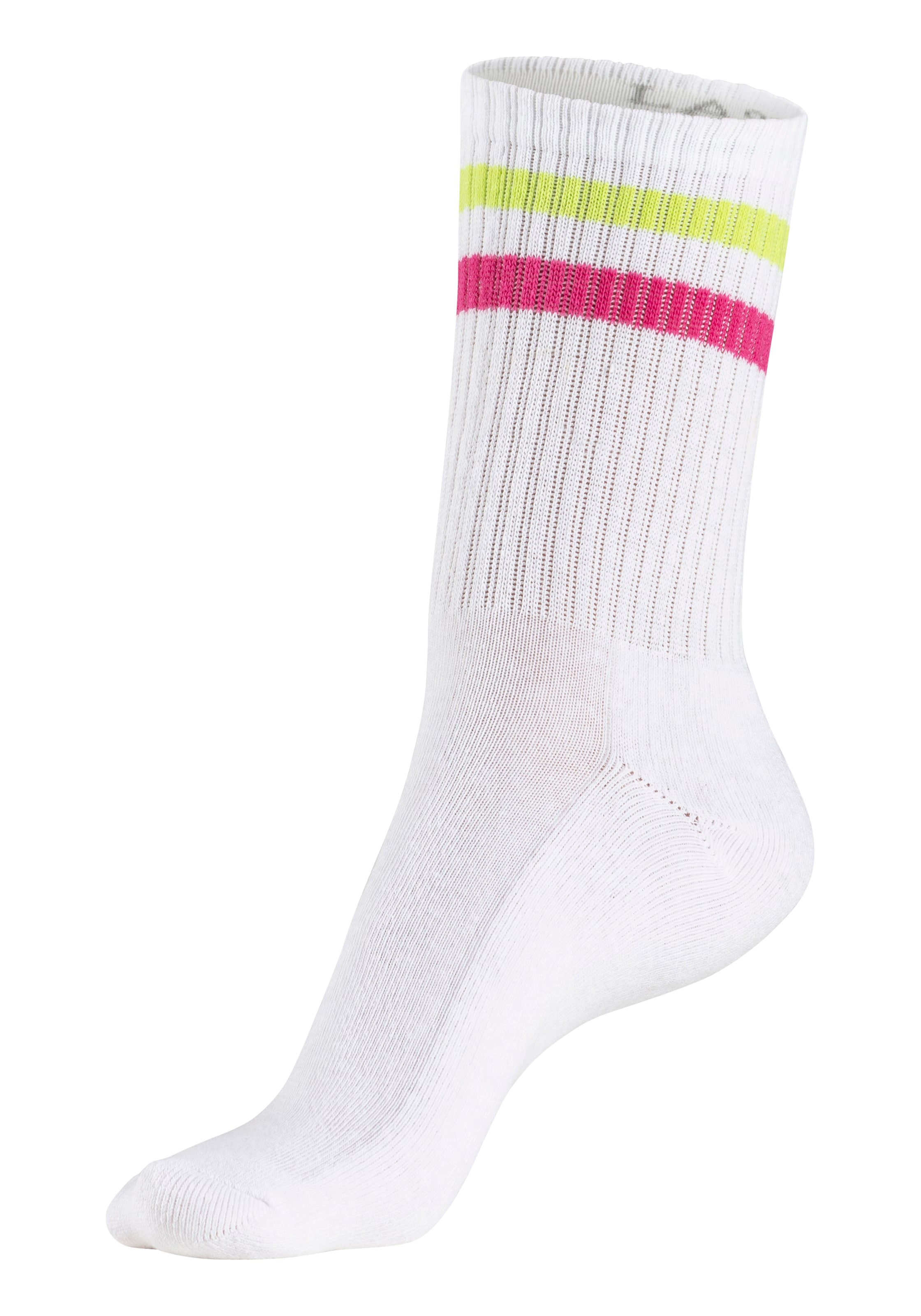 LASCANA Tennissocken, (Packung, 3 Paar), mit Frotteesohle und Stickerei