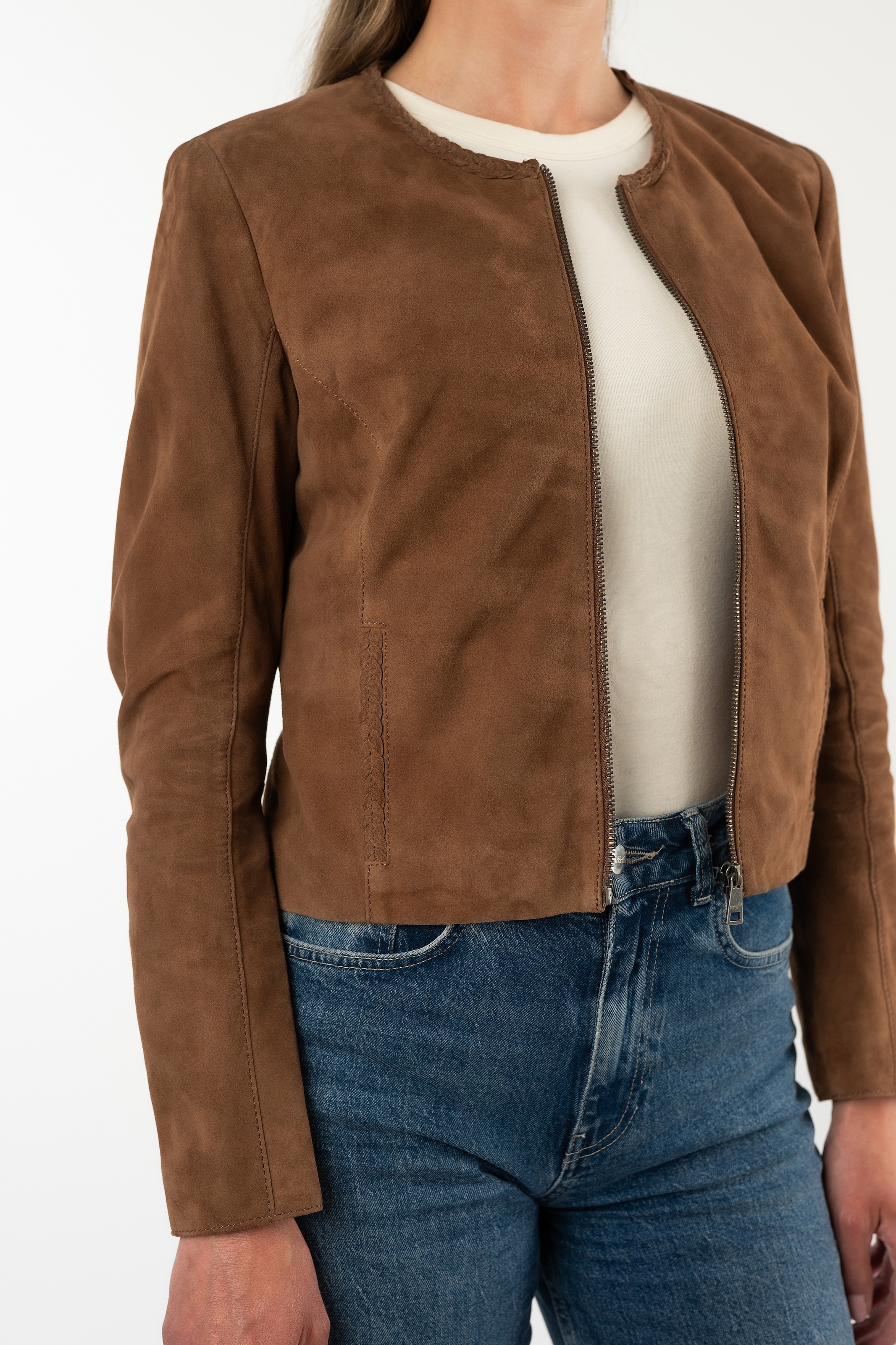 Mauritius Lederjacke »MWZainu« Kurzjacke mit geflochtenen Details