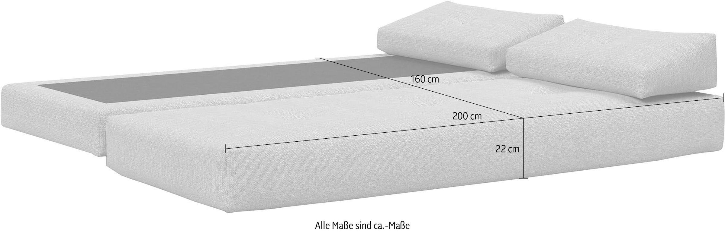 INNOVATION LIVING ™ Stapelliege »Sigmund 595 Indu-Beine«, Daybed mit zwei Federkernmatratzen zum täglichen Gebrauch