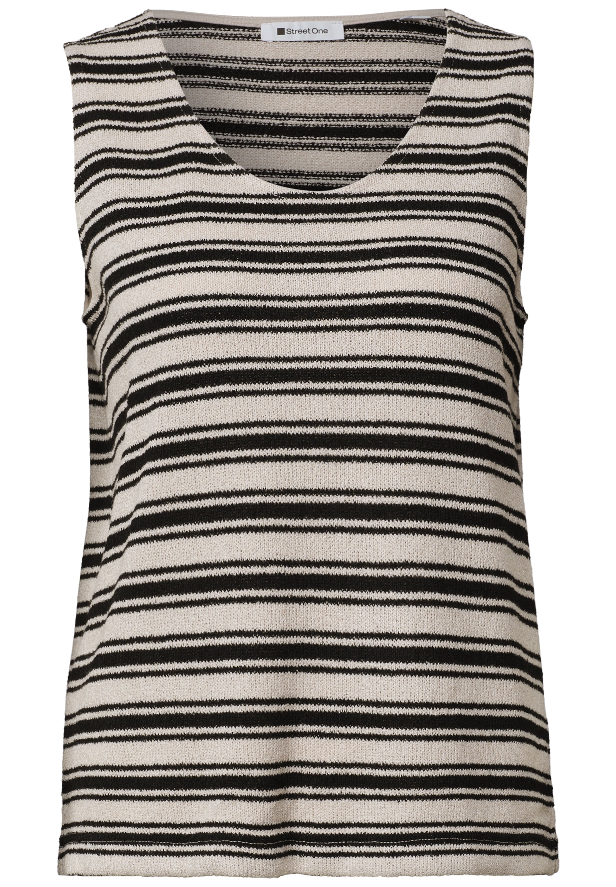 STREET ONE Stricktop Sommertop, tiefer Rundhalsausschnitt, Viskosemx