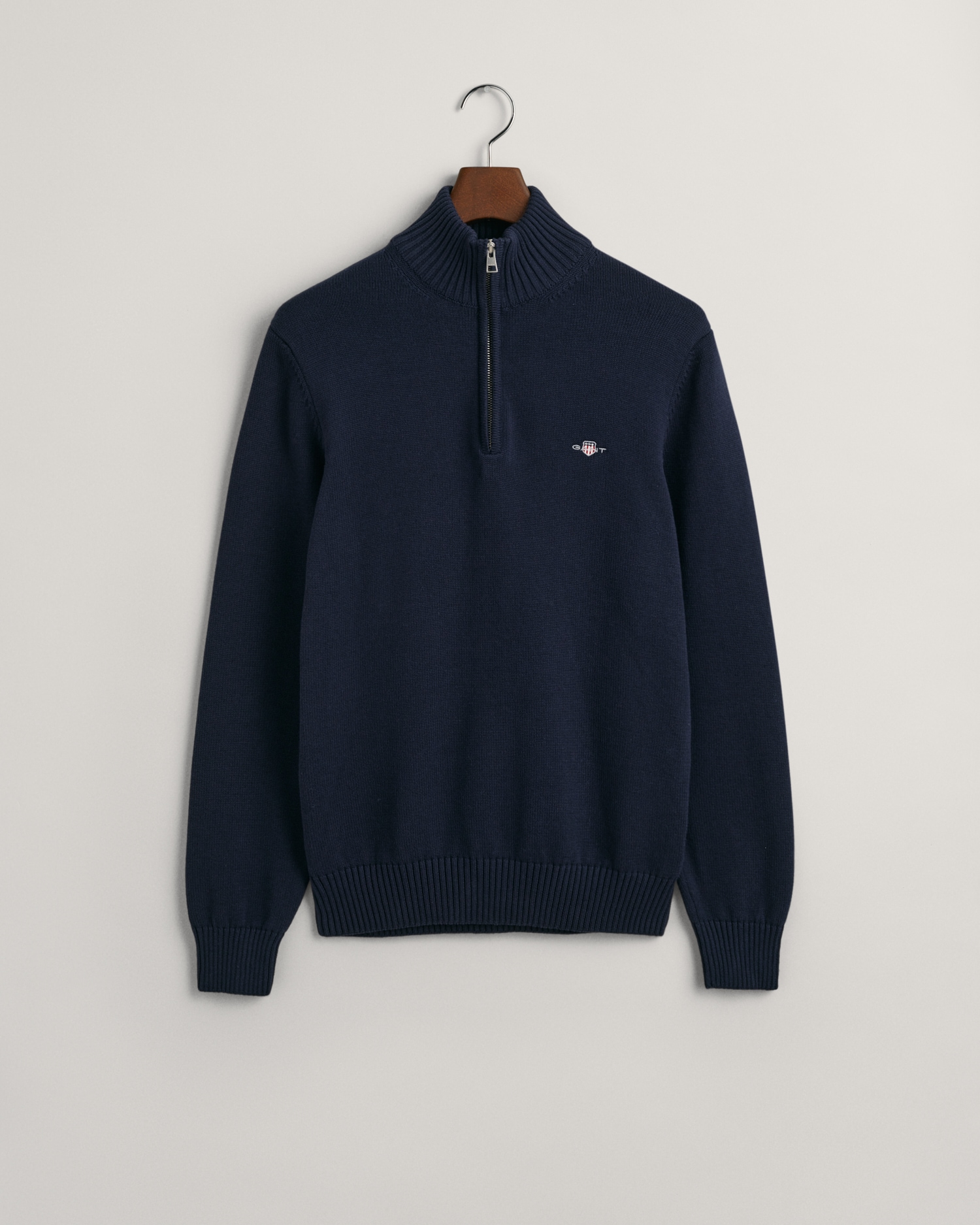 Gant Troyer »CASUAL COTTON HALF ZIP« mit grafischer Logostickerei auf der Brust