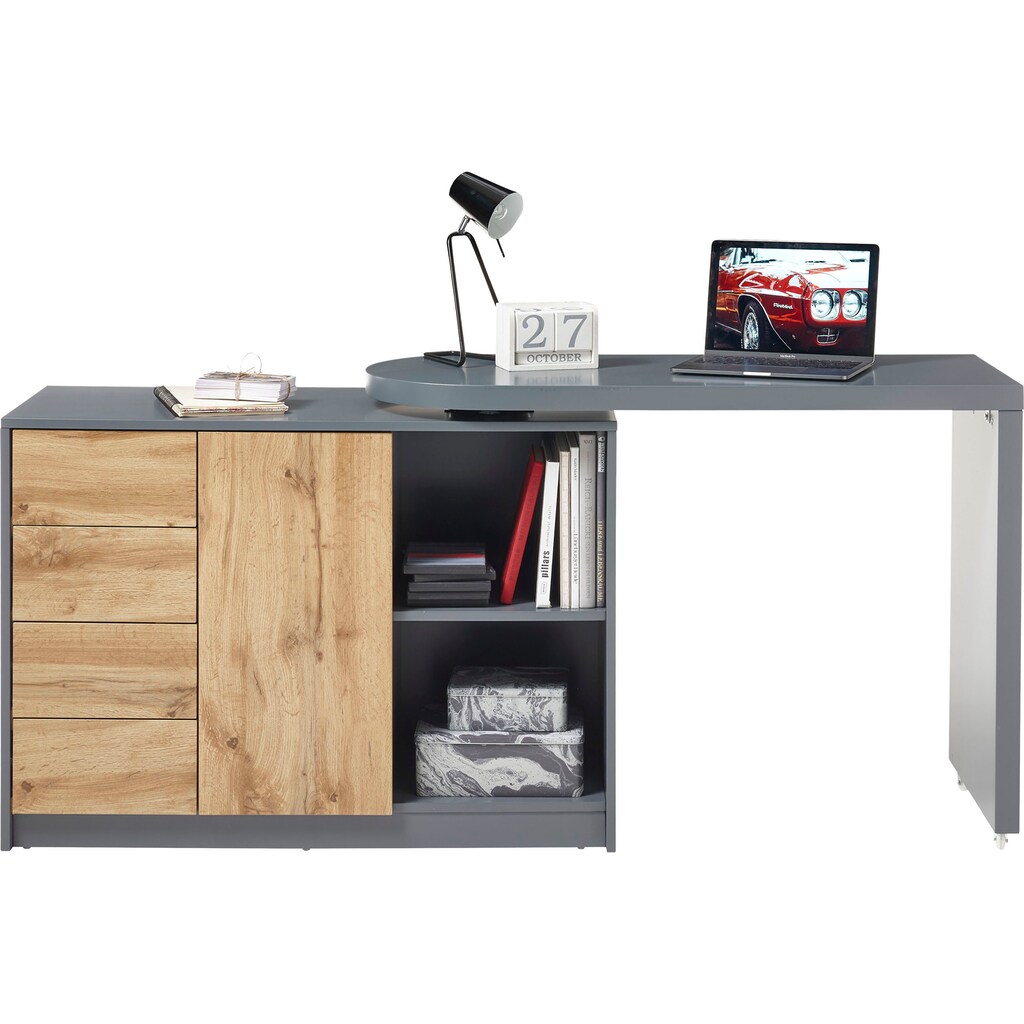 MCA furniture Schreibtisch »Mantua«, mit Regalschrank, Tischplatte Schwenkbar