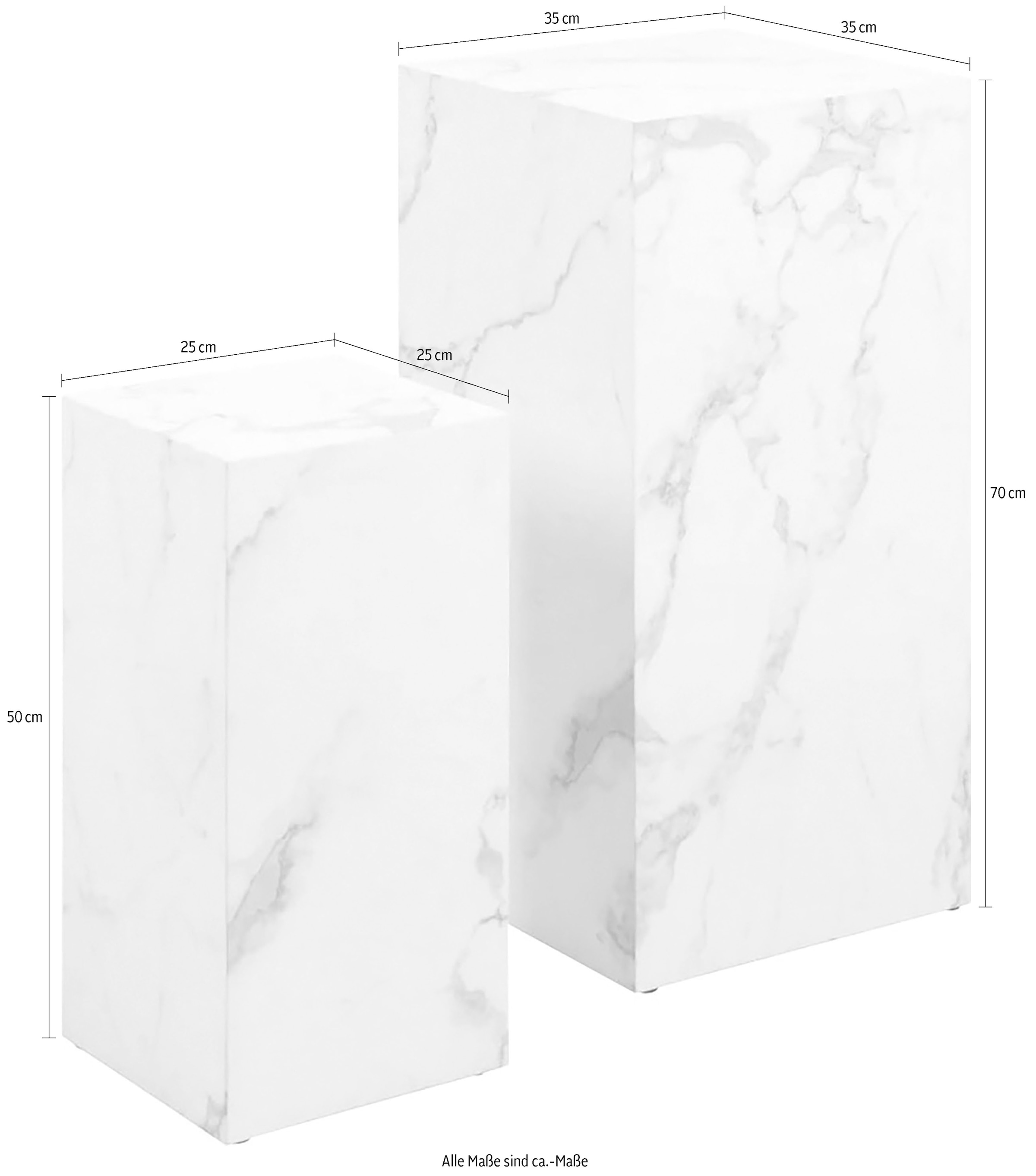 SalesFever Beistelltisch »Set an eleganten Beistelltischen« Set,  foliert mit Melaminfolie in Marmoroptik