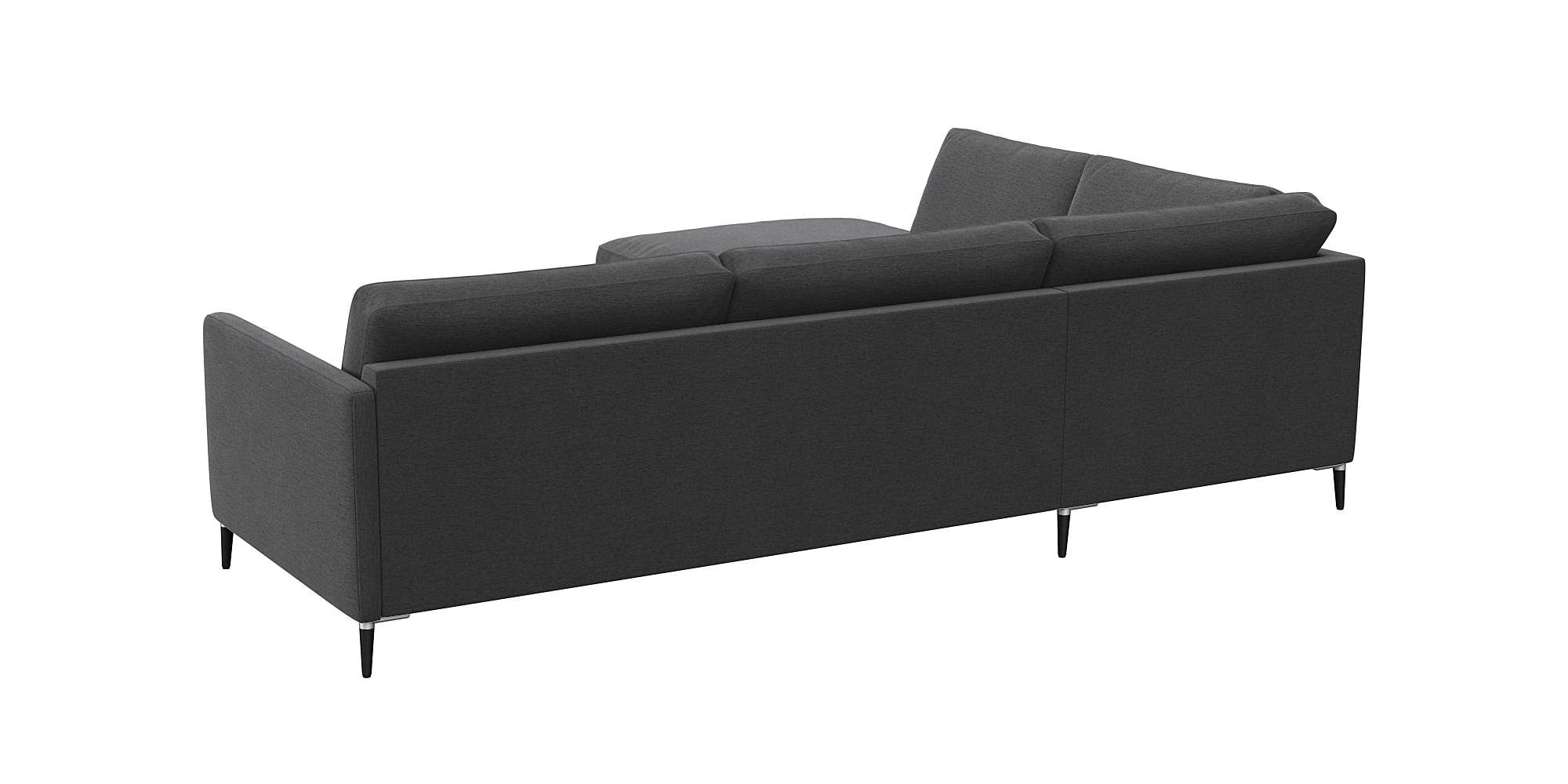 FLEXLUX Ecksofa »Fiore, L-Form« schmale Armlehnen, Kaltschaum, Füße Alu+schwarz