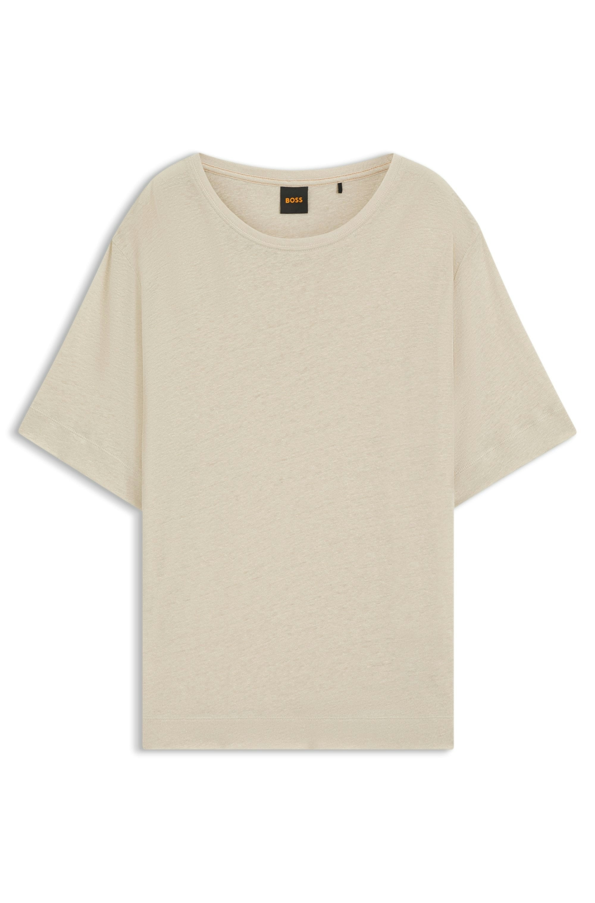 BOSS ORANGE T-Shirt »Emma Premium Damenmode« aus reinem Leinen, Rundhals