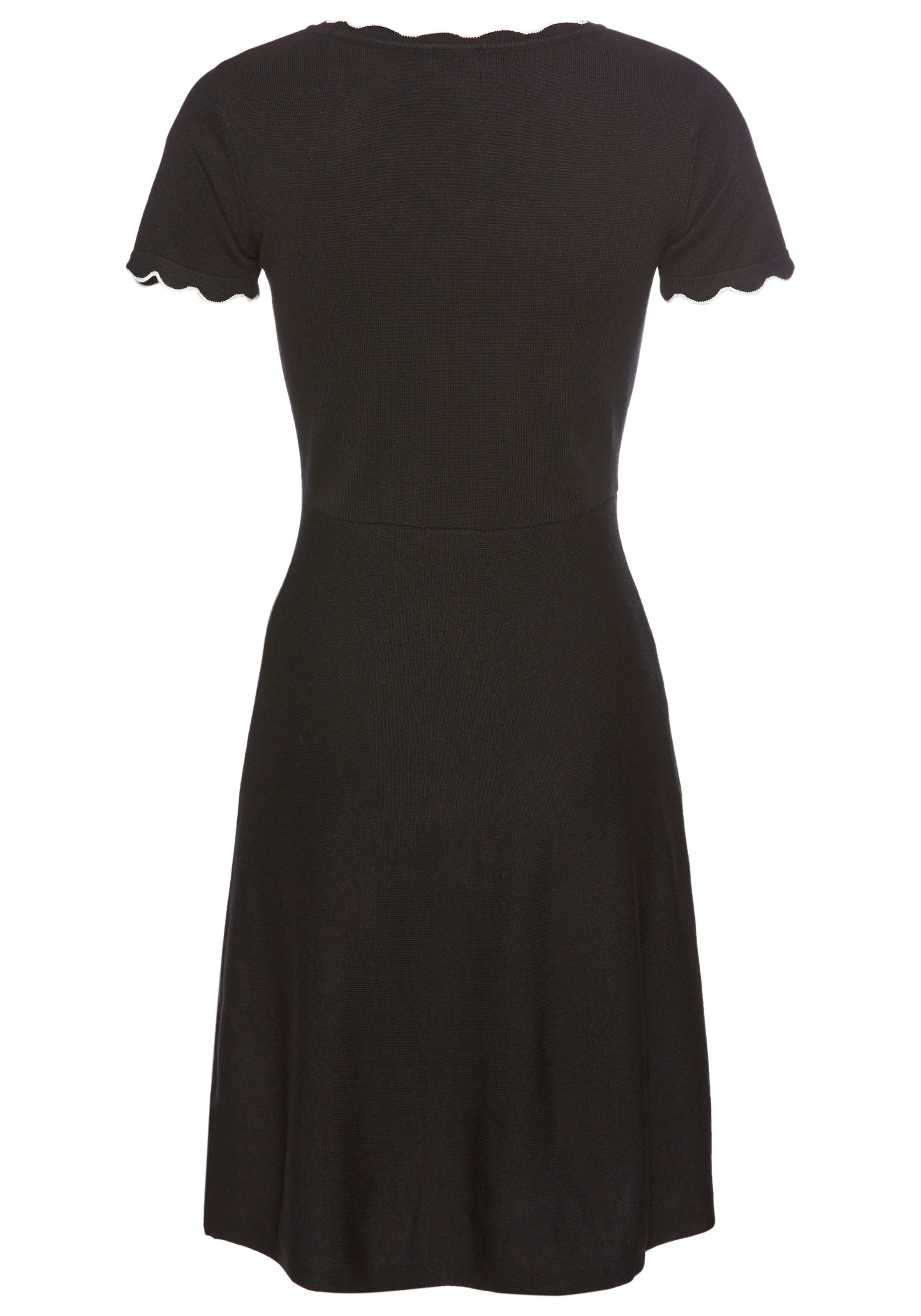 Laura Scott Strickkleid, mit Kontrastkante und Kurzarm