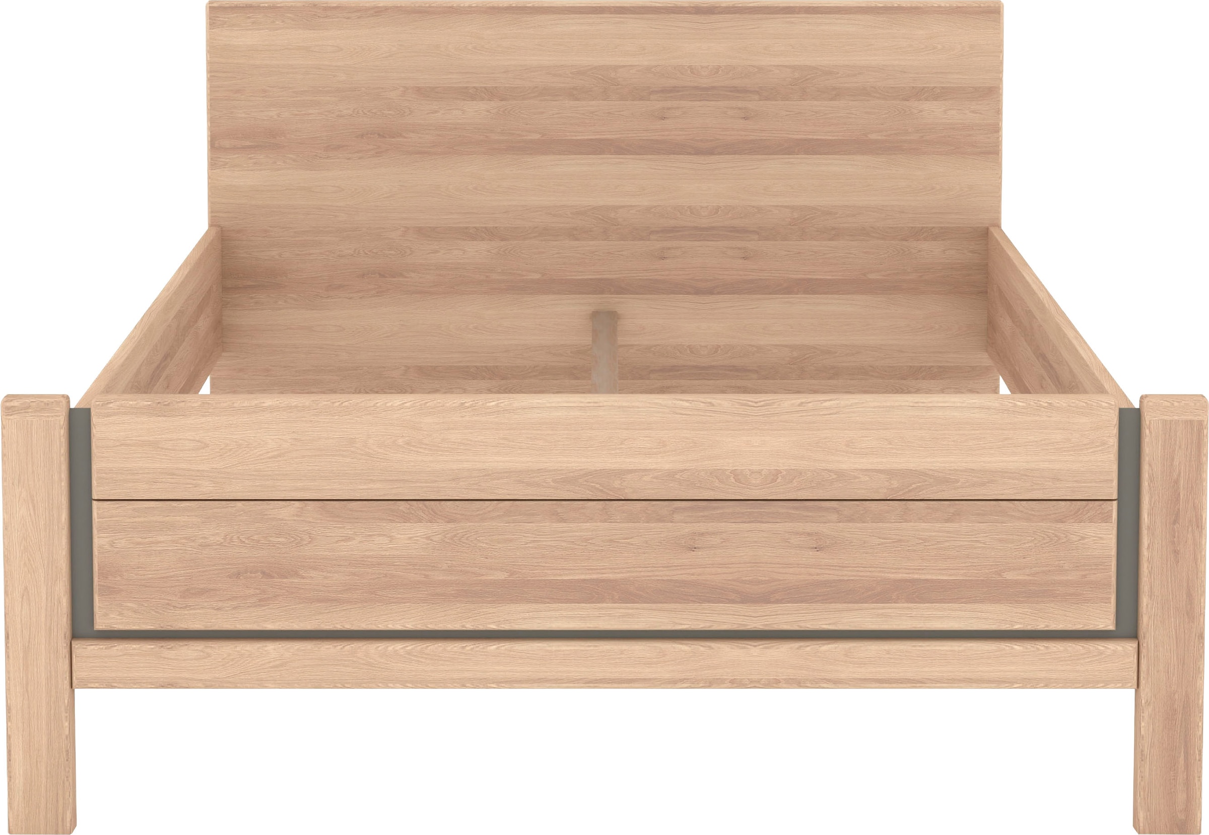 Musterring Holzbett »Sorrent, Bettgestell, Bettrahmen, teilmassiv Eiche«, (MADE IN GERMANY), Eiche teilmassiv, Liegehöhenverstellung, Stollenfußteil