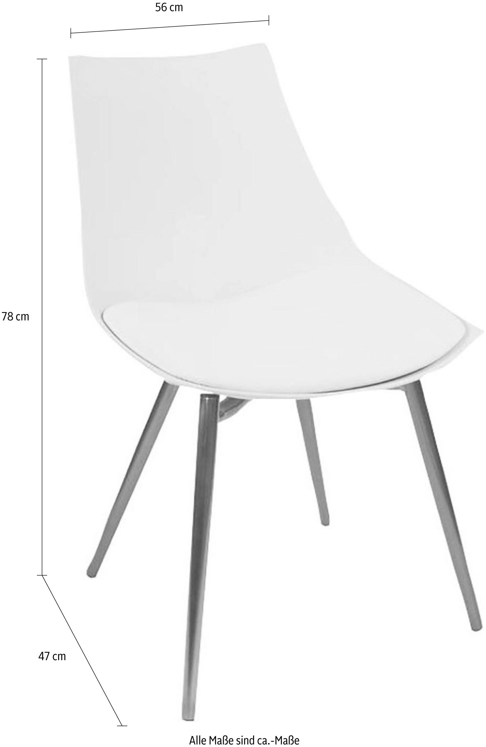 Kayoom Stuhl »Dakota 110 4er-Set, Kunstleder-Bezug, Sitzfläche aus Schaumstoff«, (Set), 4 St., ergonomisch, komfortabel, pflegeleicht, Kunstleder-Bezug