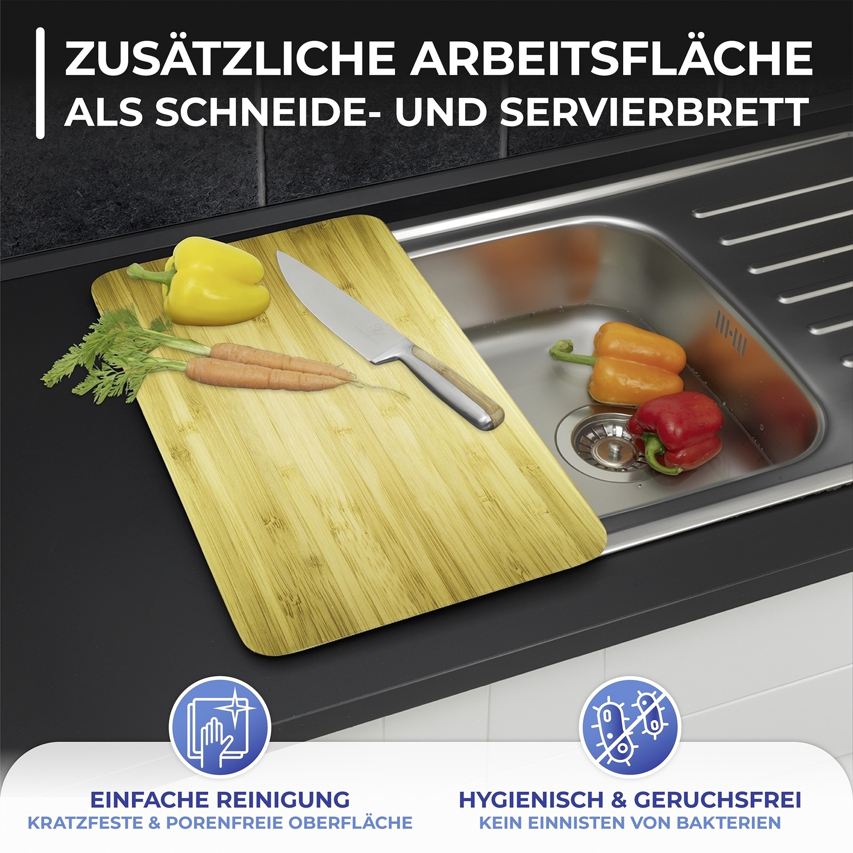 Maximex Herd-Abdeckplatte »Universal Modell Holz-Optik«, (Set, 2 tlg.), Herdabdeckung für alle Herdarten, kratzfest, mit rutschfesten Füßen