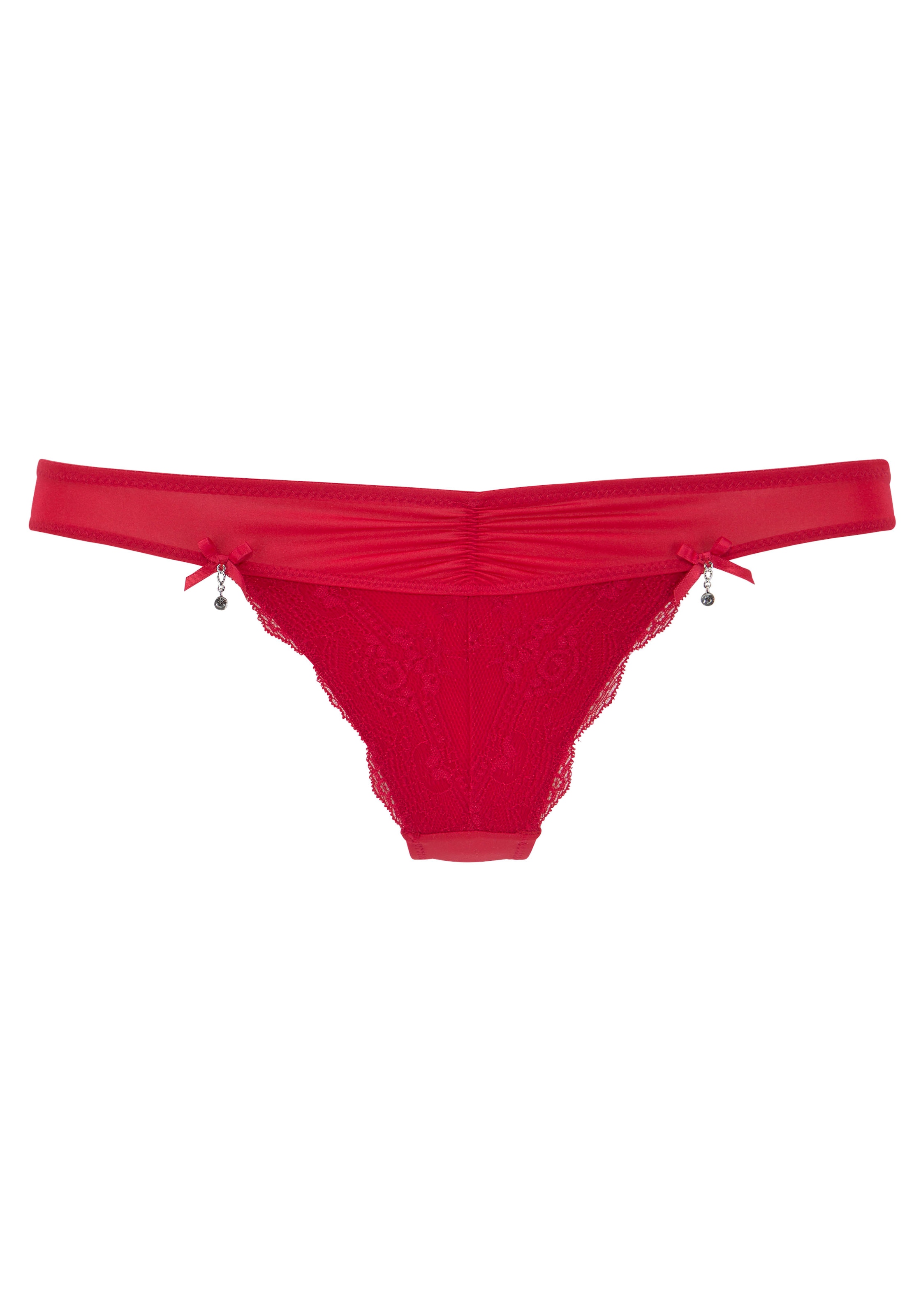 LASCANA String, mit Zierschleifen und Glitzeraccessoire