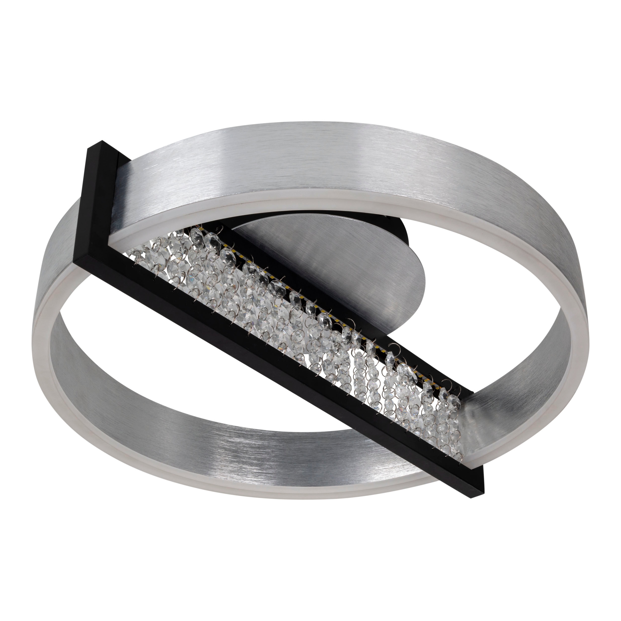 näve LED Deckenleuchte »Yvaris« LED-Modul 1 Stk. warmweiß - kaltweiß dimmbar per Fernbedienung, Memory, Nachtlicht, CCT, Kristallelemente