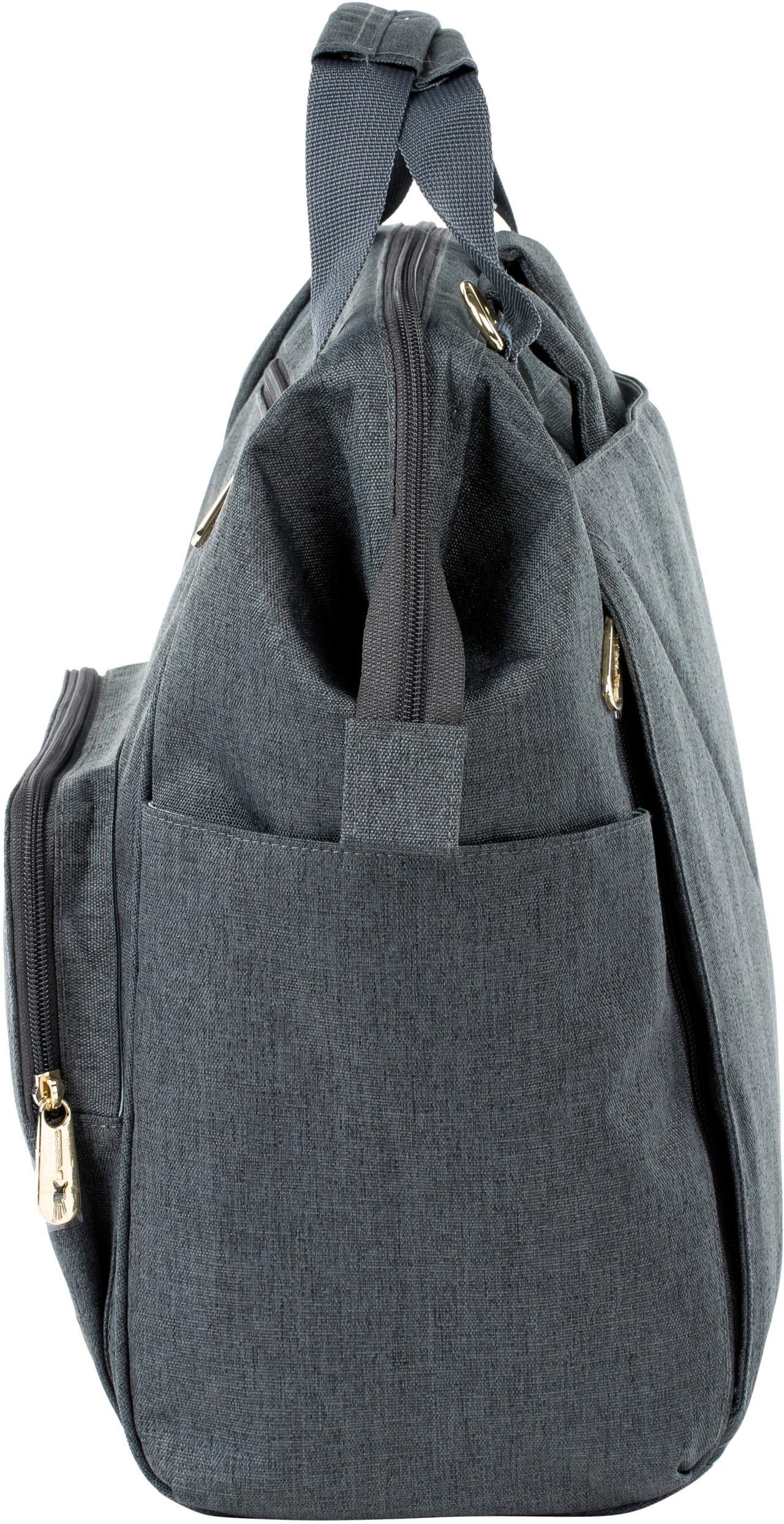 LÄSSIG Wickelrucksack »Glam, Goldie, Backpack Anthracite«, PETA-approved vegan