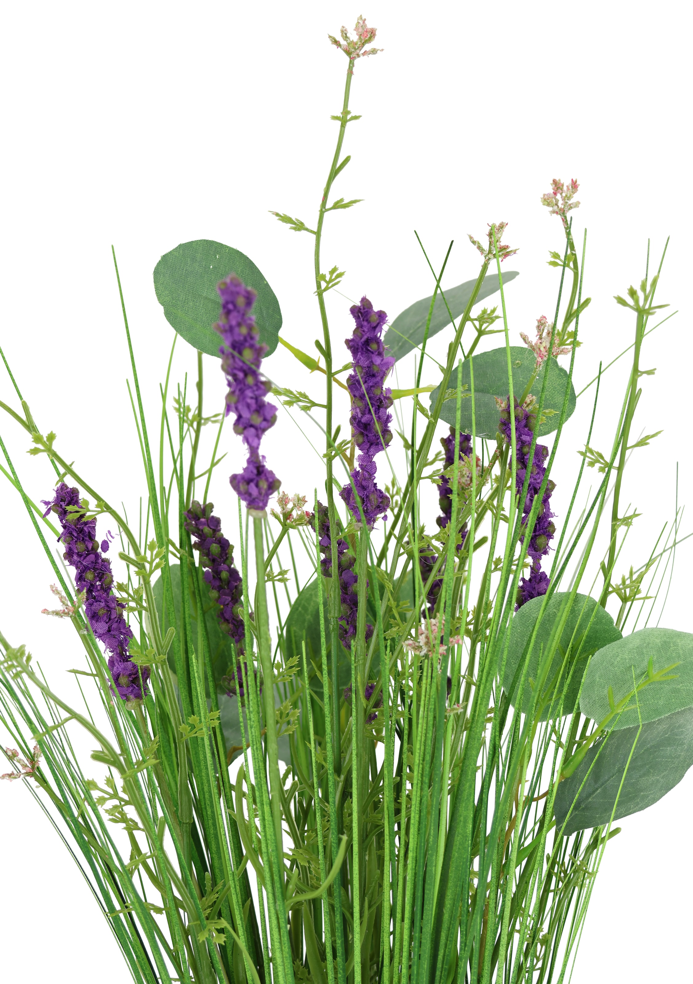 I.GE.A. Kunstpflanze »Künstlicher Grasbund mit Blüten« Grasbusch Deko Kunstblumen Kunstgras Grünpflanze Gräser Sträucher