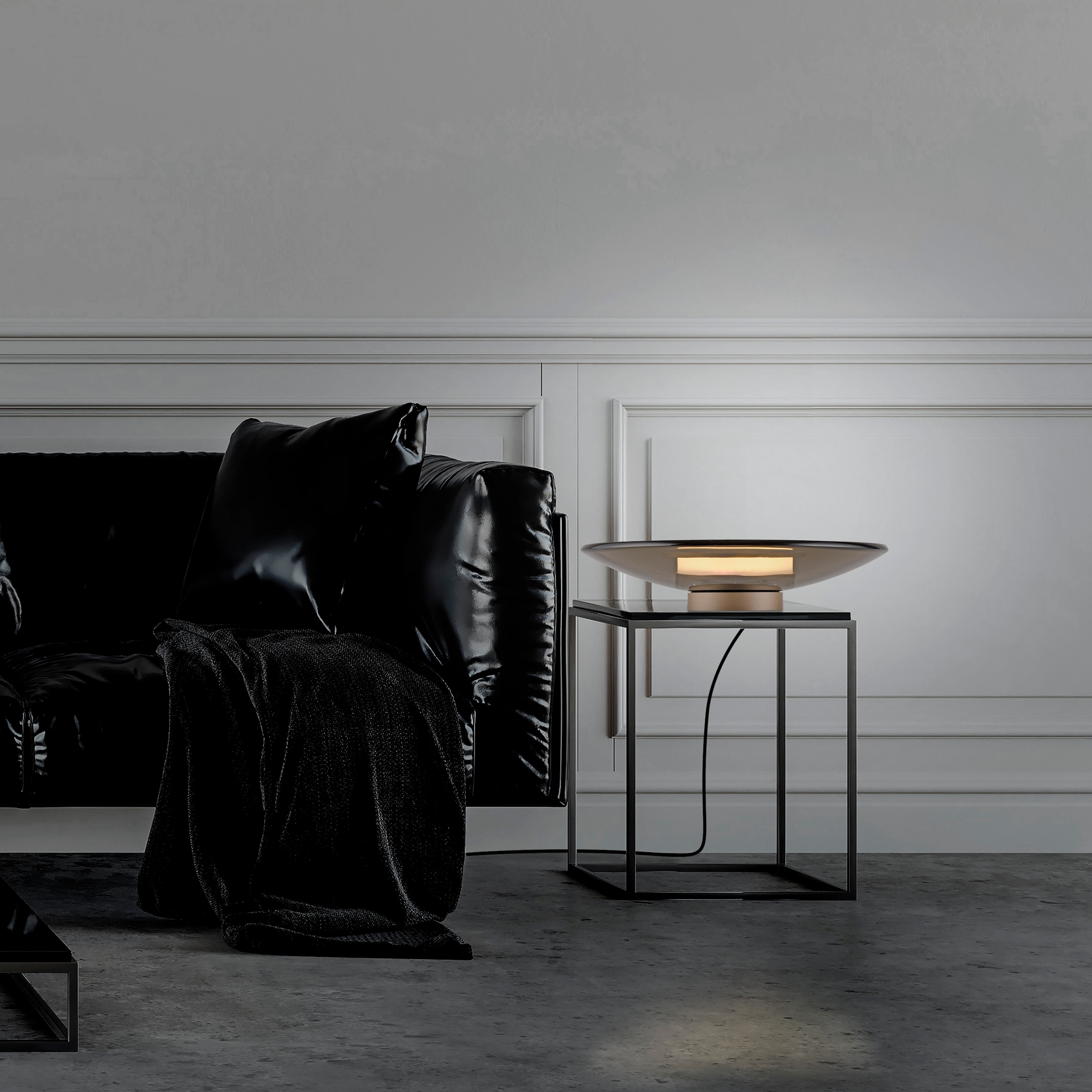 Neuhaus PURE LED Tischleuchte »PURE Moon« LED-Board 1 Stk. Warmweiß Stufenloses dimmen per Touchdimmer, Glas amberfarben
