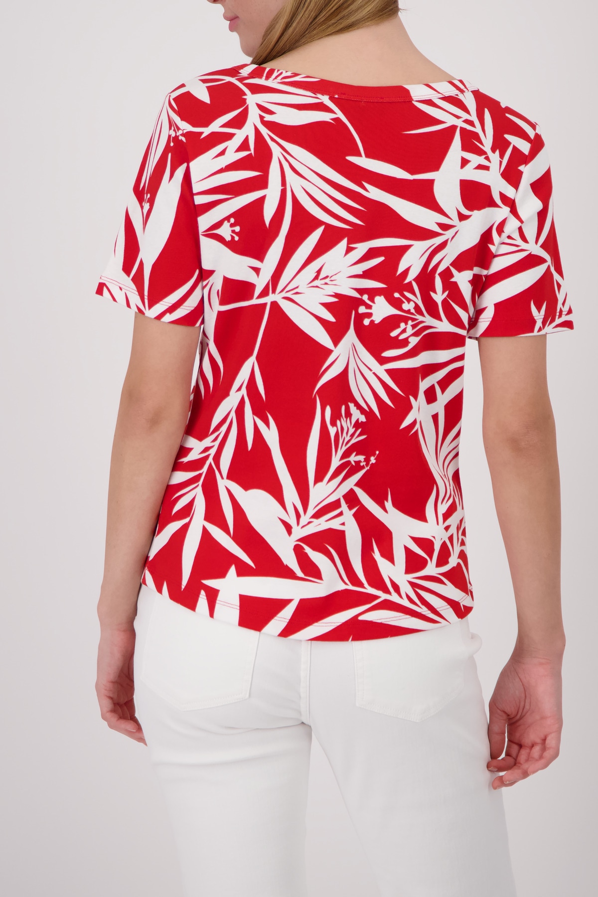 Monari Rundhalsshirt »Shirt Blätter allover« mit allover Tropicalprint