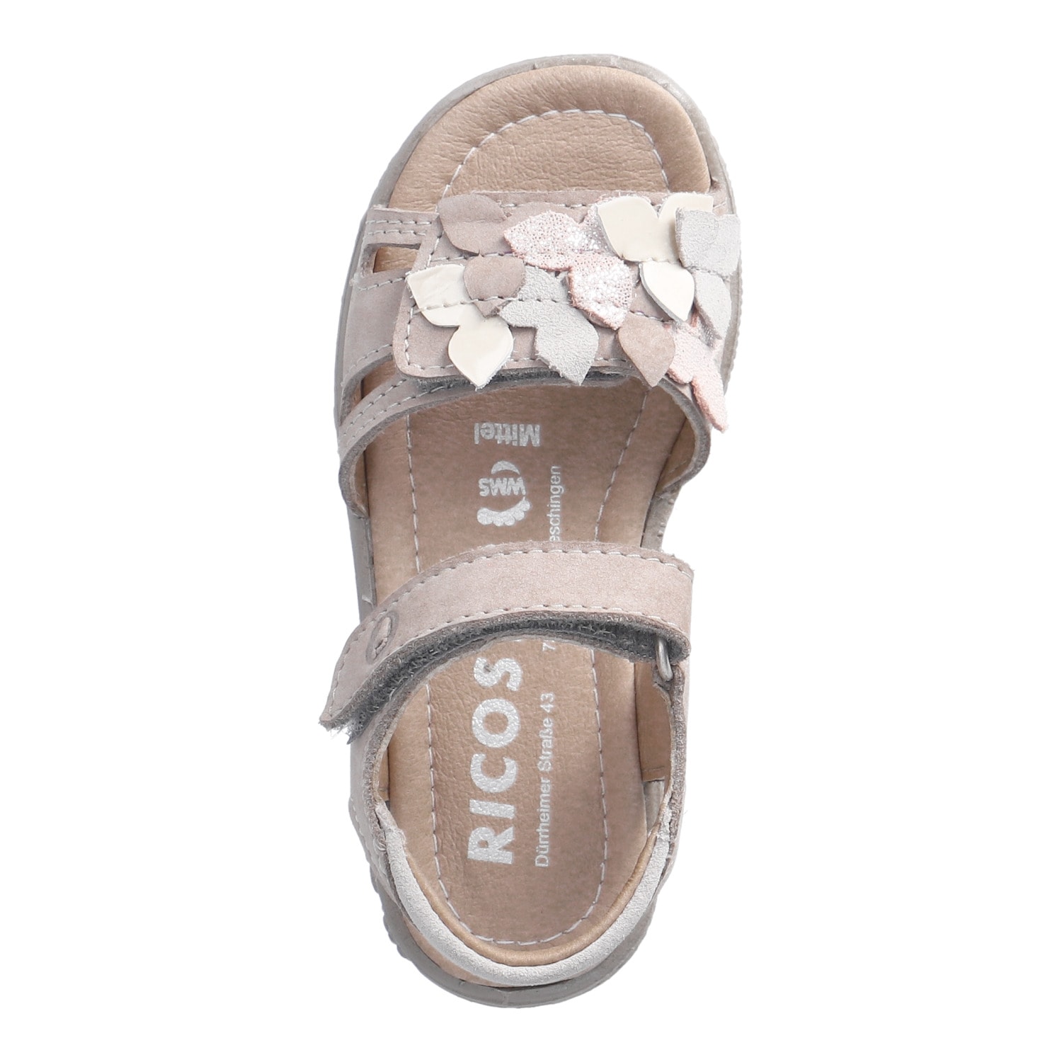 Ricosta Sandale »Mirella«  Klettschuh mit Verzierung, Größenschablone zum Download