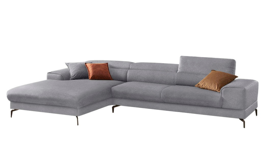 W.SCHILLIG Ecksofa »piedroo, Designsofa mit tollem Sitzkomfort, bequem und elegant, L-Form«, Kopfteilverstellung, wahlweise mit Sitztiefenverstellung, Breite 343cm