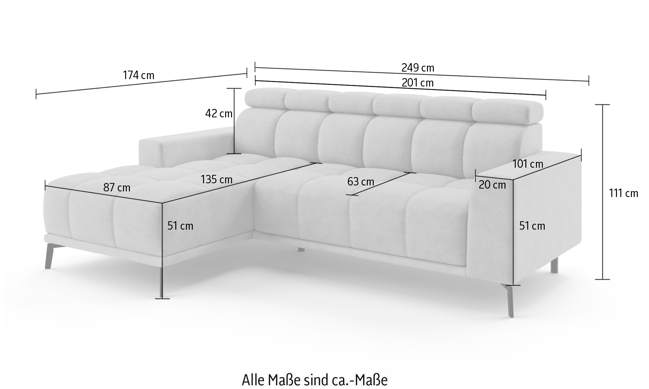 INOSIGN Ecksofa »CAZIE, Designsofa, L-Form, trendige Bubble-Optik,«, L-Form mit Wellenunterfederung, Recamiere rechts/links bestellbar