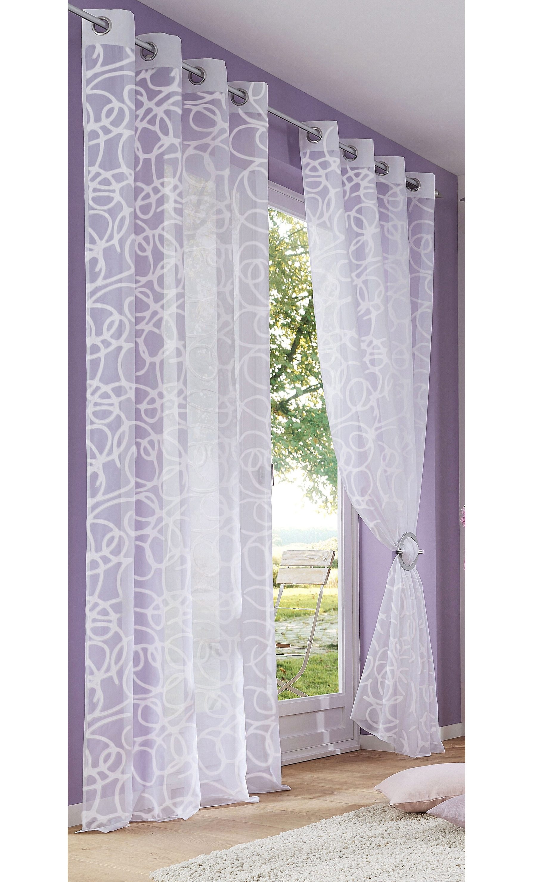 Set, home St.), Bedruckt, (2 Polyester 2-er Transparent, »Tanaro«, Gardine my