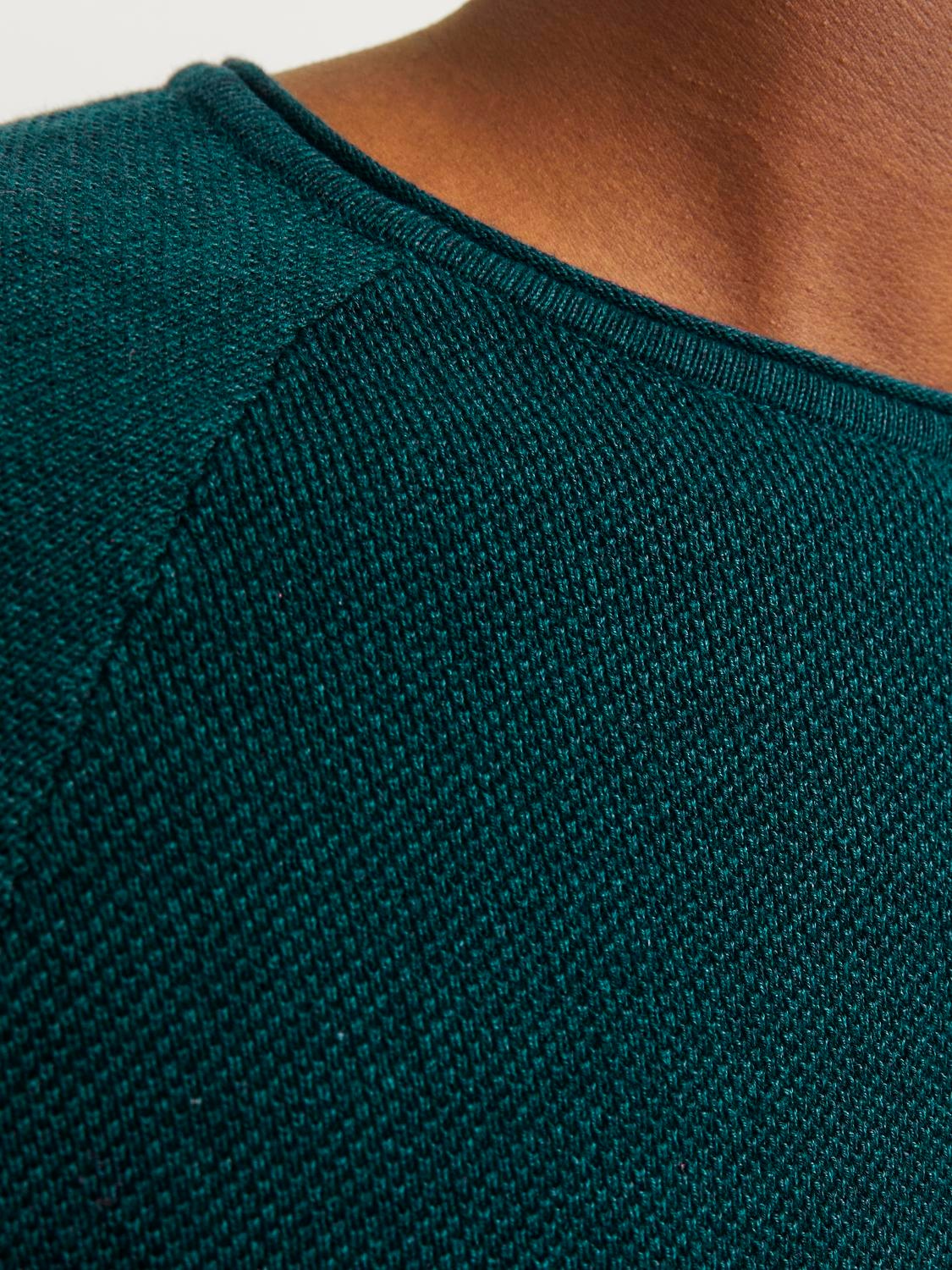 Jack & Jones Rundhalspullover »JJEHILL KNIT CREW NECK NOOS«, aus Strukturstrick