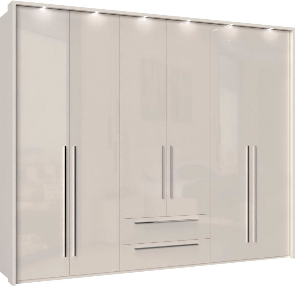 Places of Style Drehtürenschrank »Piano«, weiß, verschiedene Breiten mit 2 Schubladen, inklusive Beleuchtung