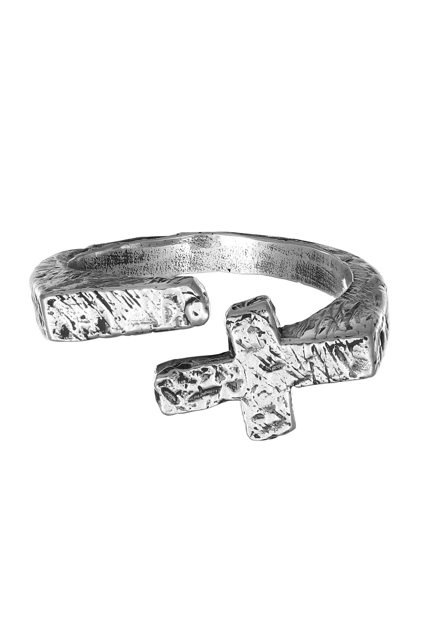 HAZE & GLORY Siegelring »Ring Siegelring Offen - Cross Bar 925 Silber«