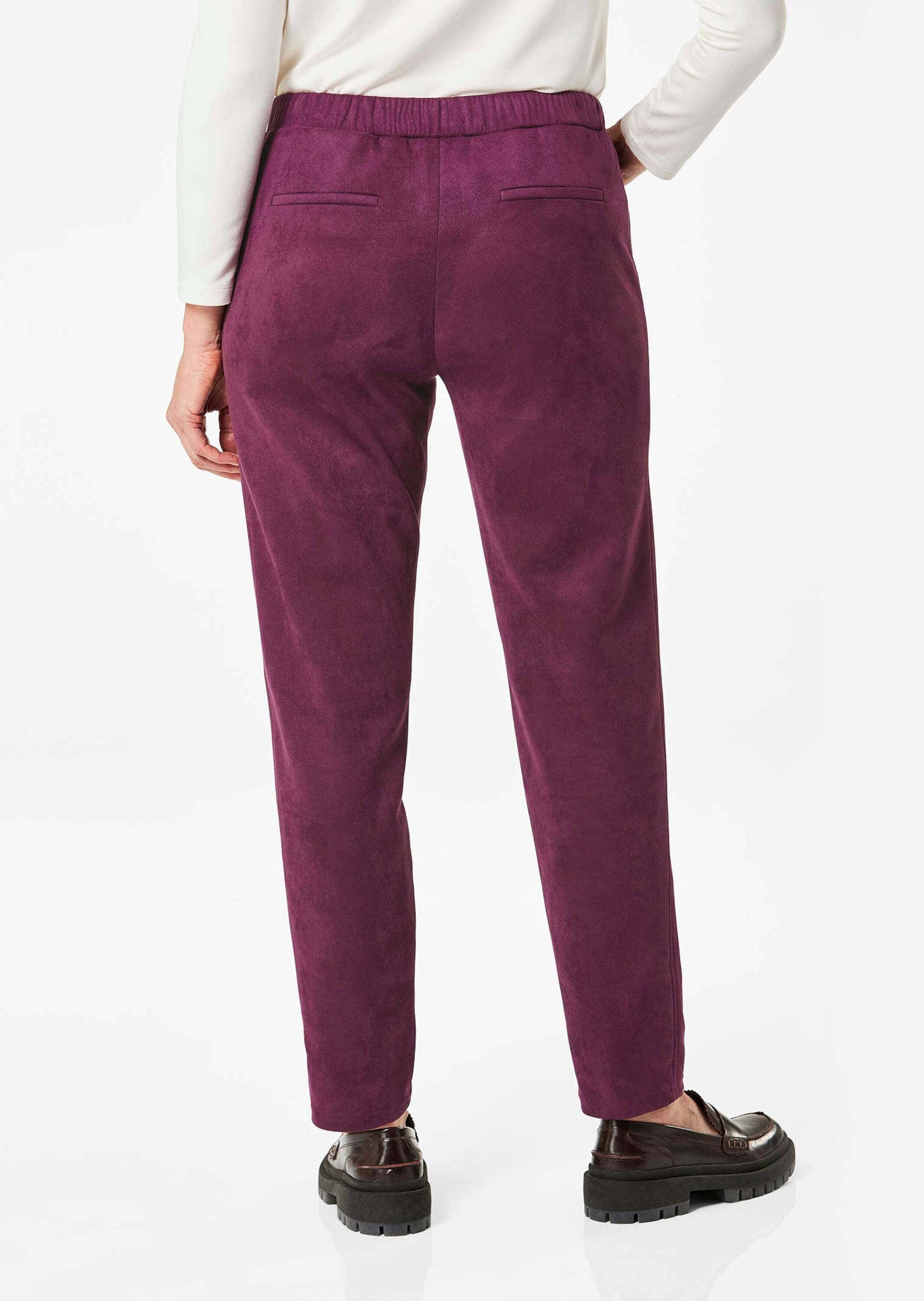 GOLDNER Chinohose »Hose LOUISA in Veloursleder-Optik«
