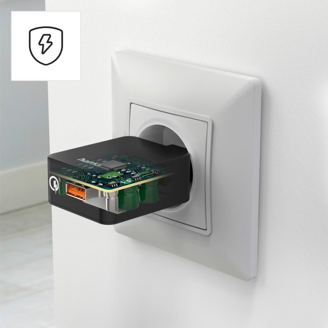 Hama USB-Ladegerät »Ladestecker USB A 19,5 Watt, Handy Schnellladegerät m Quick Charge 3.0«