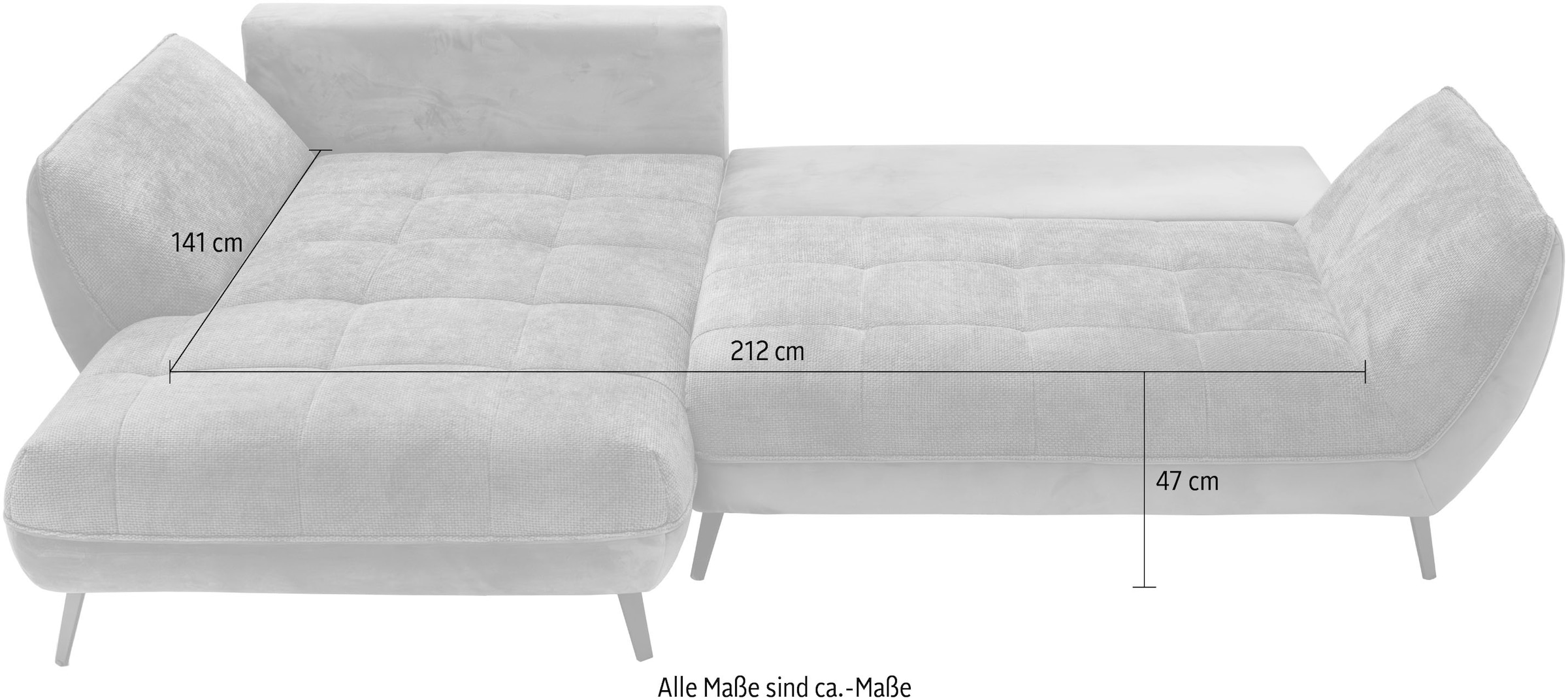 exxpo - sofa fashion Ecksofa »Midway mit einfacher Easy-Lift-Bettfunktion, bequem und modern«, inkl. Bettfunktion und praktischem Bettkasten, L-Form