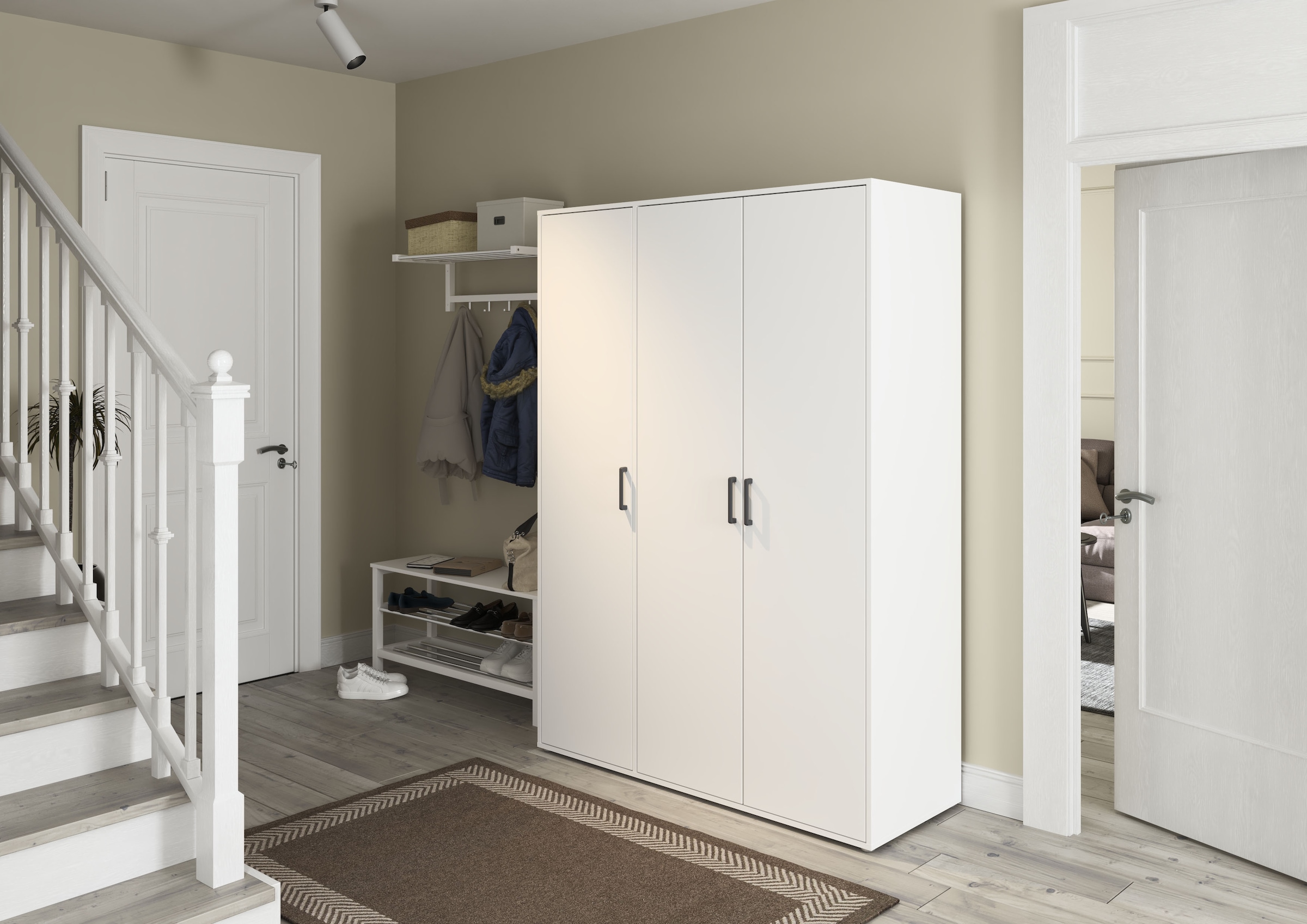 rauch Kleiderschrank »VOYAGER Otto´s Choice Garderobe Wäscheschrank TOPSELLER Schlafzimmer« in 3 verschiedenen Ausstattungen BASIC/CLASSIC/PREMIUM,  Schrank mit modernen Griffen in  viel Stauraum MADE IN GERMANY