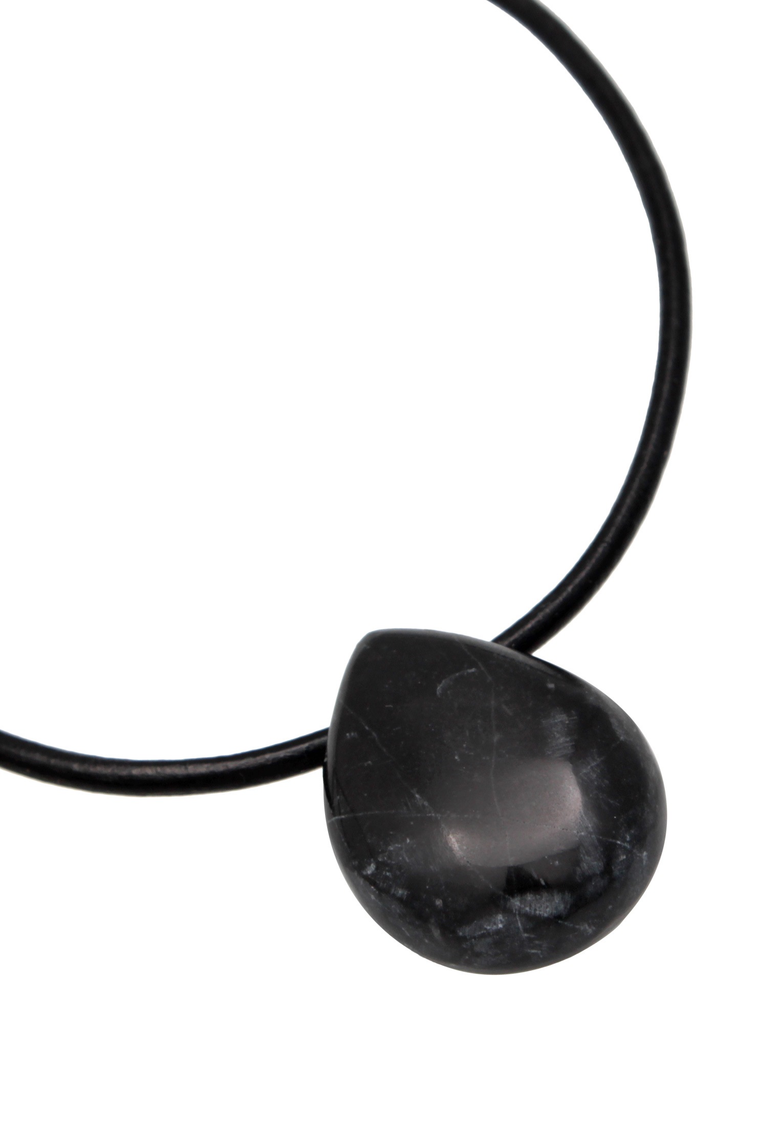Kuzzoi Lederband »Halskette Choker Satin Türkis Edelstein Tropfen 925 Silber«