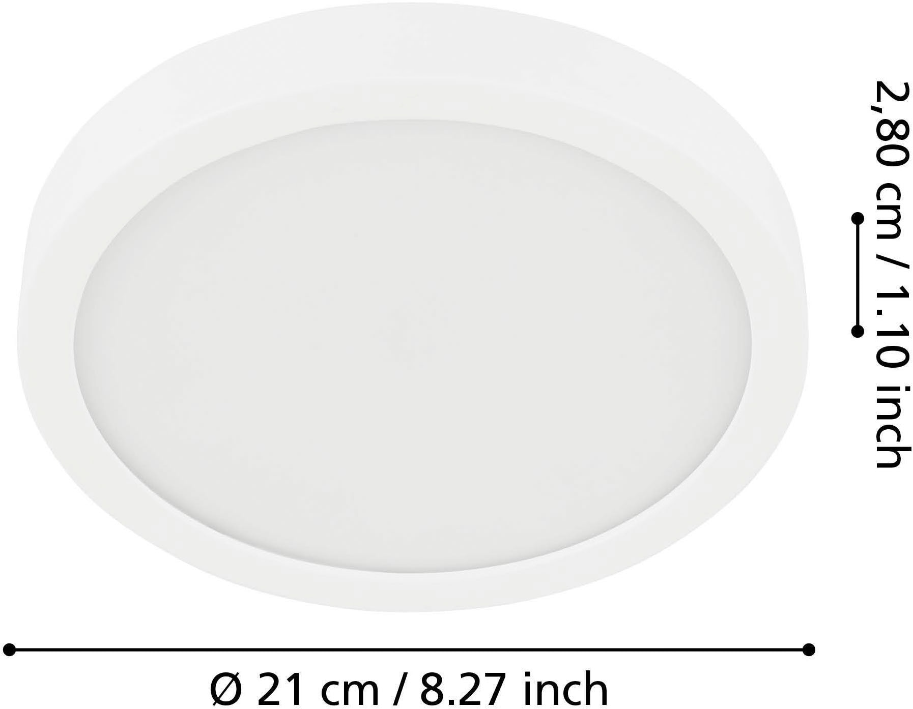 EGLO Aufbauleuchte »Fueva 5 Deckenlampe, Stahl und Kunststoff, Wandlampe, Wohnzimmerlampe« LED-Modul 1 Stk. Warmweiß Aufbauleuchte, Aufbaulampe, Wandleuchte, dimmbar, Deckenlampe, Weiß