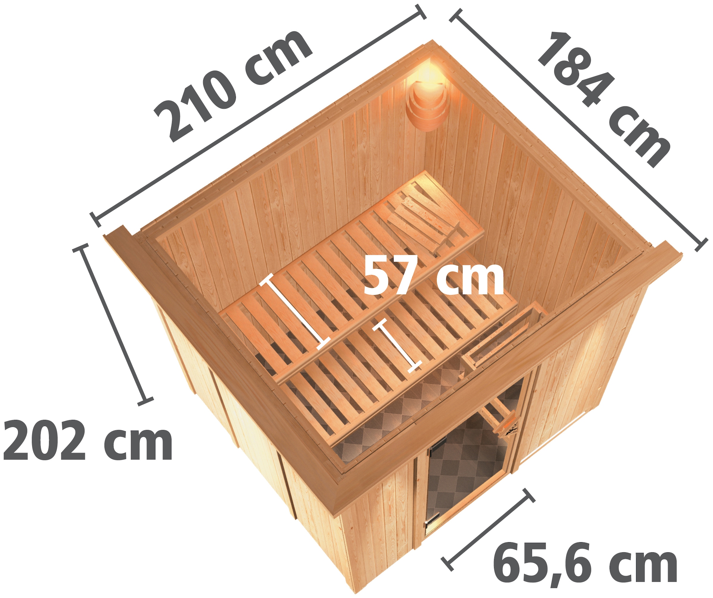 Karibu Sauna »Dima« Set,  3,6-kW-Bio-Plug & Play Ofen mit externer Steuerung