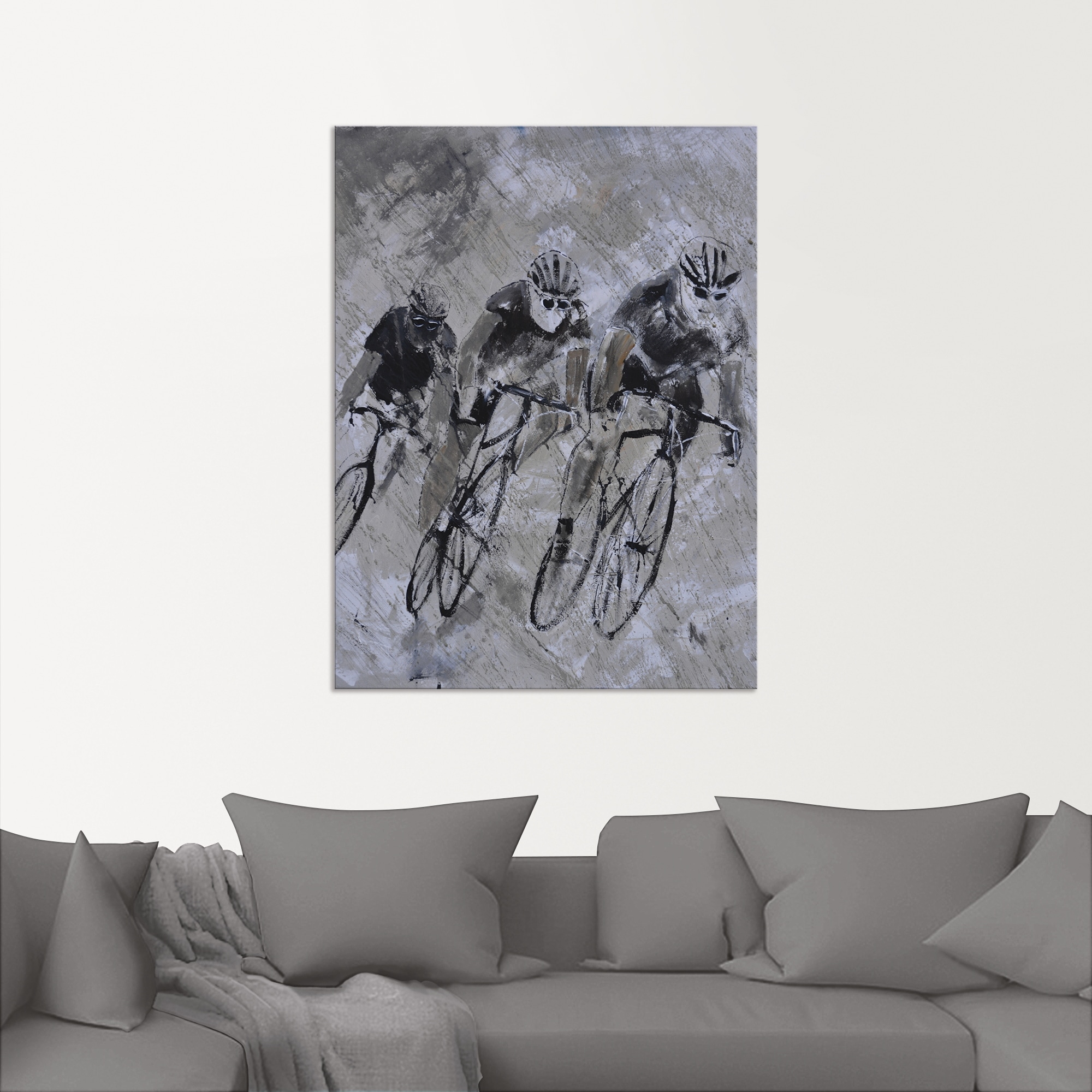 Artland Wandbild »Fahrrad fahren im Regen«, Fahrräder, (1 St.), als Alubild, Outdoorbild, Leinwandbild, Poster in verschied. Größen