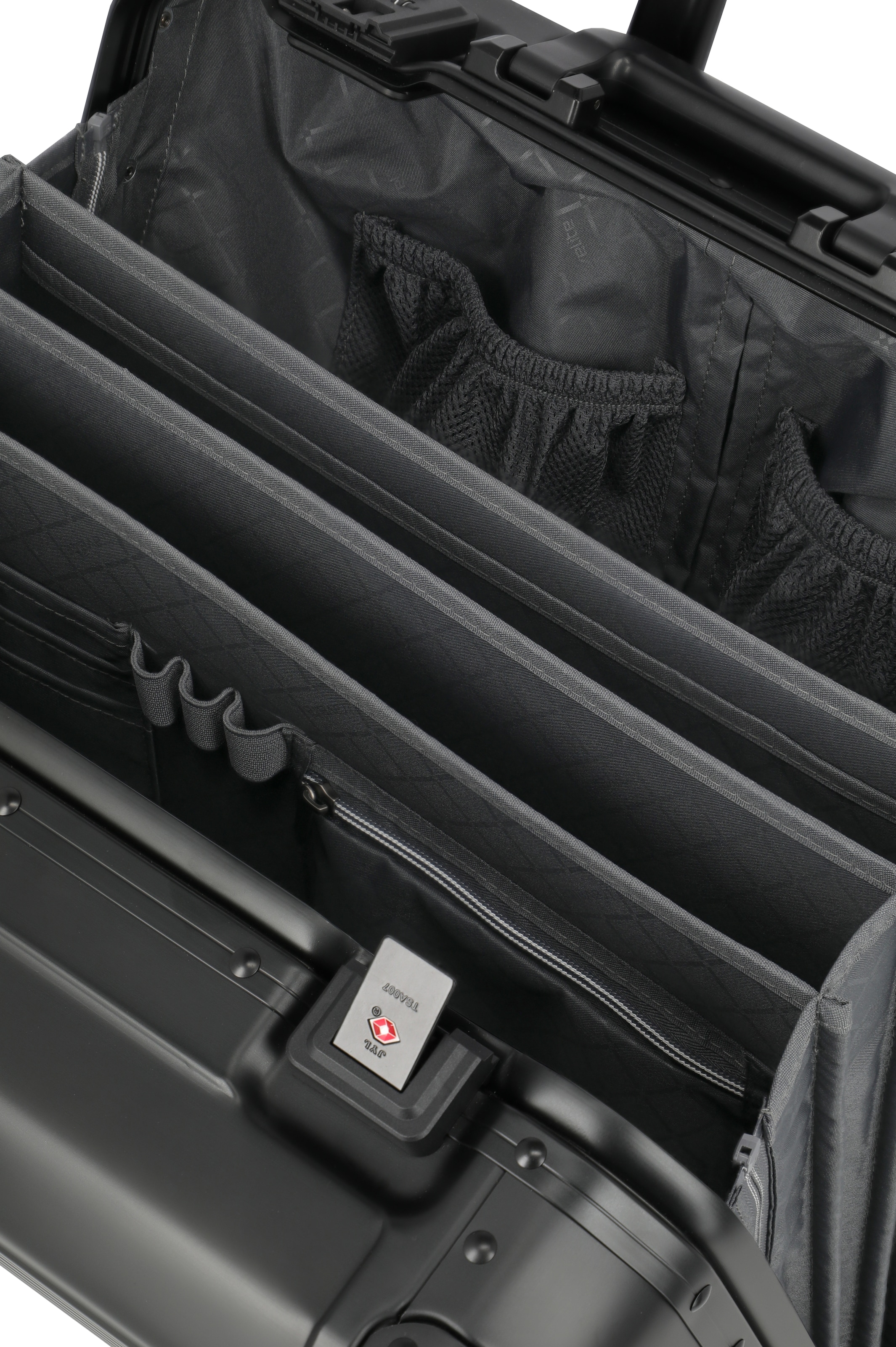 travelite Hartschalen-Trolley 32 l 4 Rollen 15,6"-Laptopfach, TSA-Schlösser und herausnehmbare Dokumentenfächer