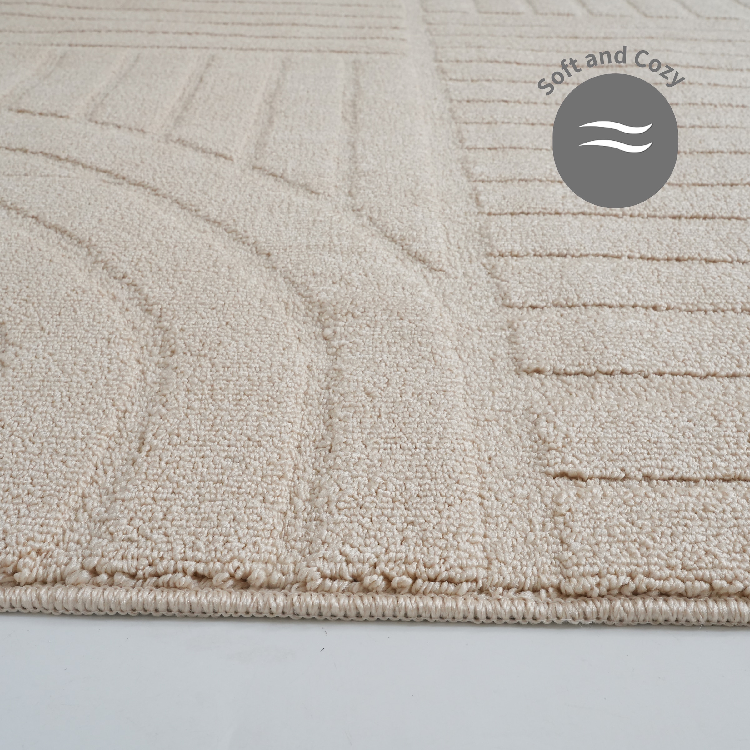 OTTO home Teppich »Neele, Boho-Design, Hoch-Tief, waschbar« rechteckig 12 mm Höhe 3D Optik, Skandinavisch, Designteppich, Wohnzimmer, Schlafzimmer
