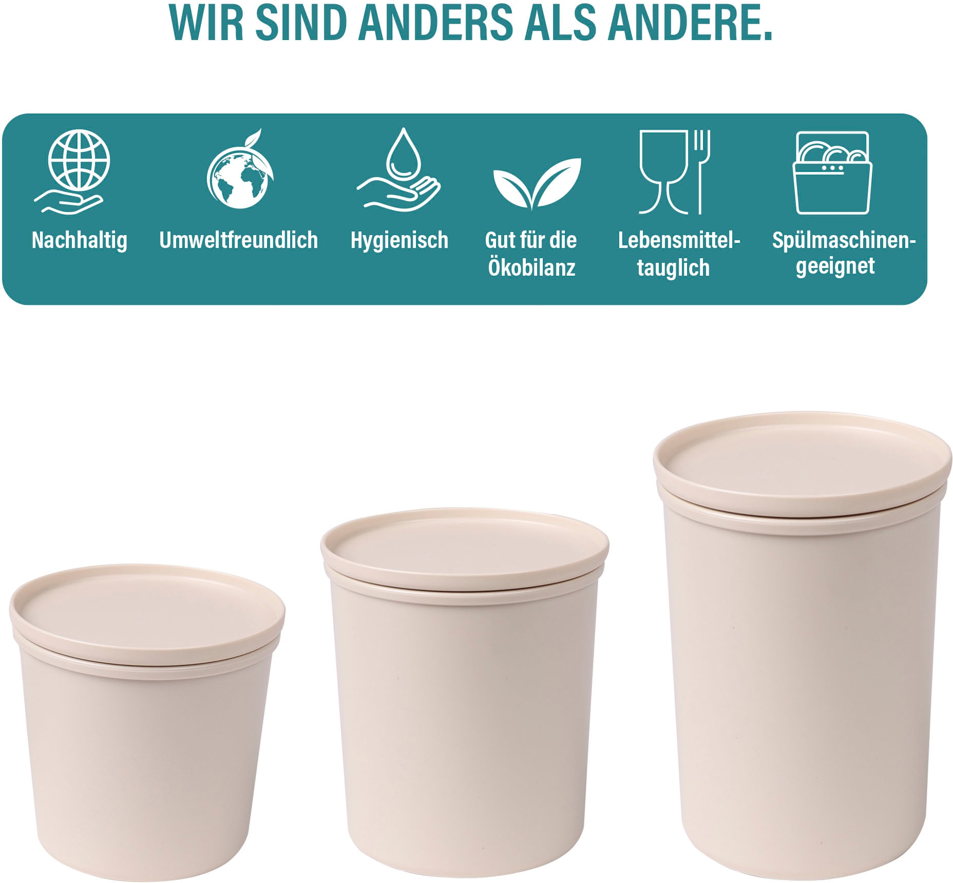 AWAVE® Frischhaltedose »AWAVE«, (Set, 3 tlg.), mit rPET, 500, 800, 1000 ml