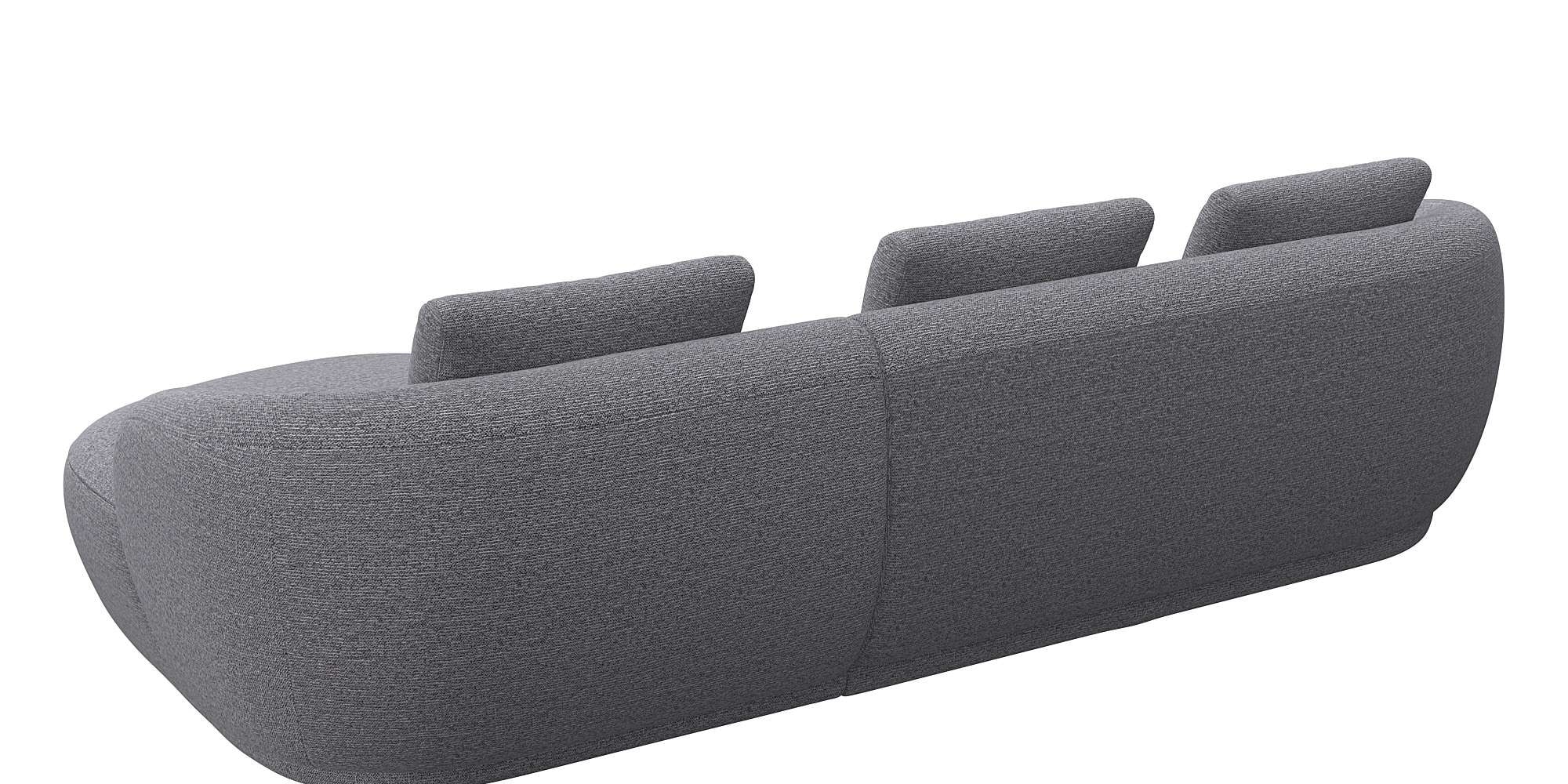 FLEXLUX Wohnlandschaft »Torino, rund, L-Form, Sofa-Ecke mit Recamiere, Longchair-Sofa« Modernes, organisches Sofa-Design, Kaltschaum, Wellenunterfederung