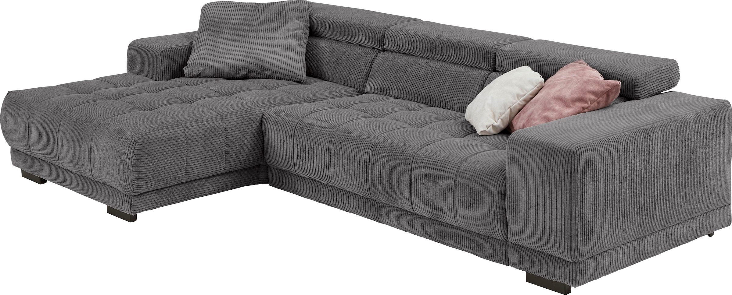 Die PlanBar Ecksofa »MP-IN15053 L-Form schmaler Schenkel«, mit Kopfteilverstellung, wahlweise mit manueller Vorziehbank