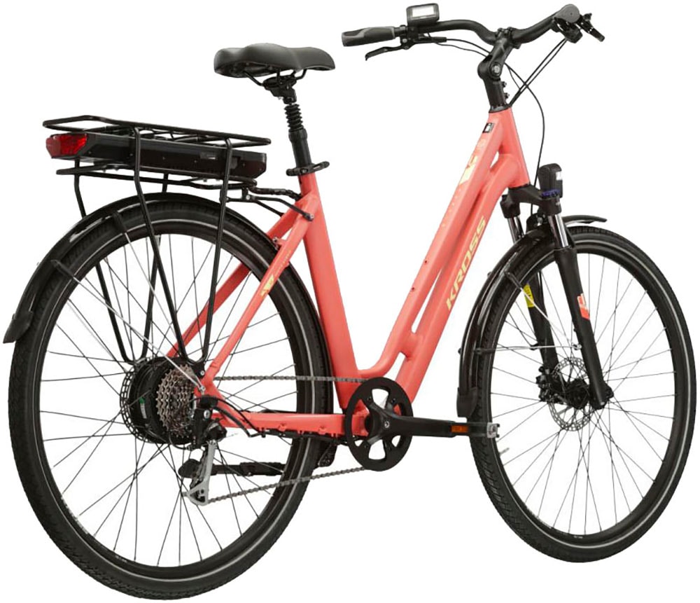 Kross E-Bike »E-Citybike Sentio Hybrid 2.0 28 Zoll orange«, 9 Gang, Shimano, Alivio T4000, Heckmotor 250 W, Pedelec, Elektrofahrrad für Damen und Herren