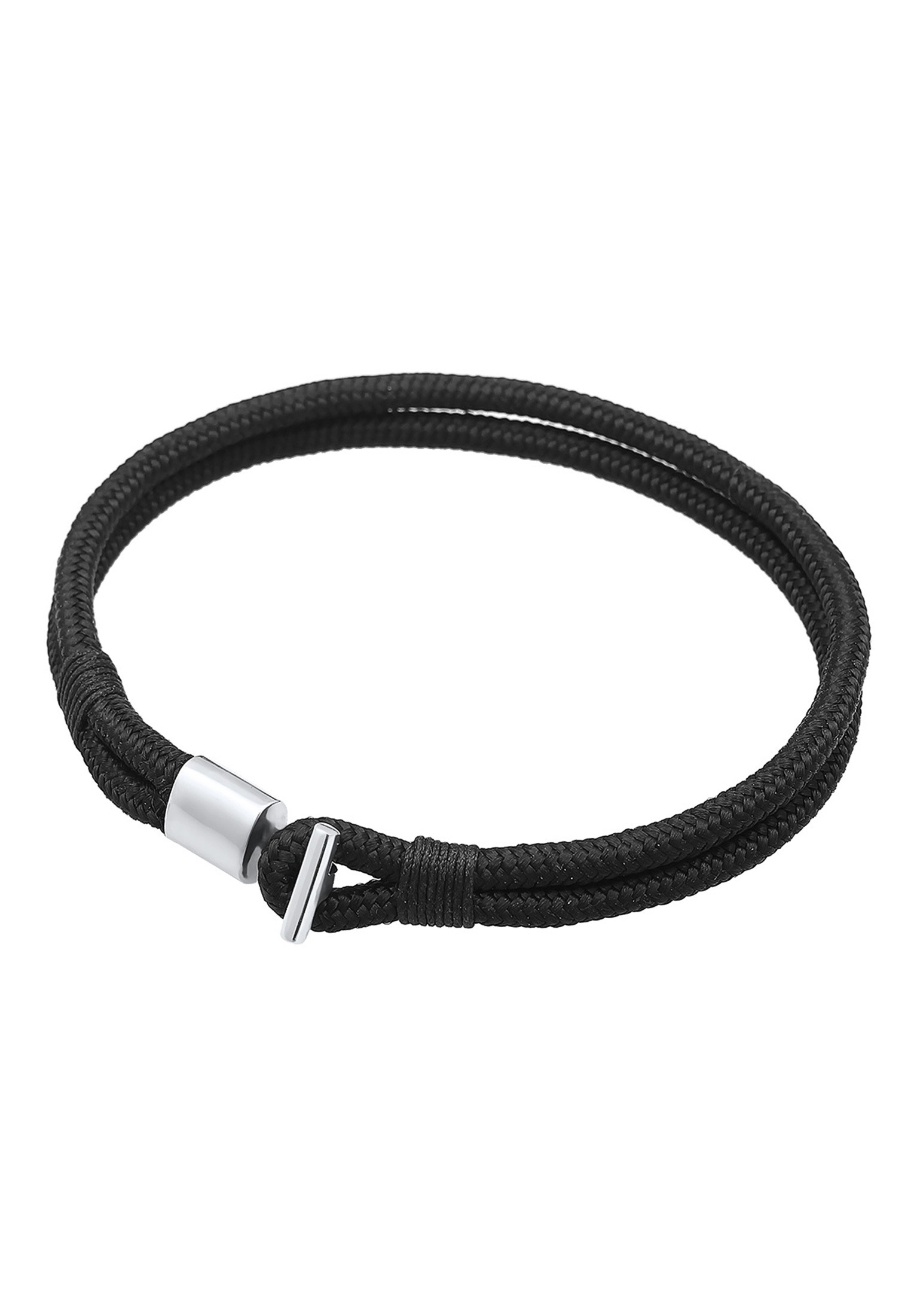 Kuzzoi Armkette »Armband Textilband Knoten Haken Basic Cool 925er Silber«