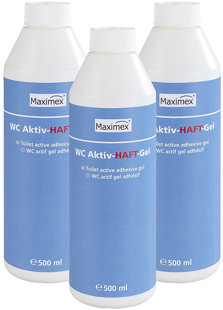 Maximex WC-Reiniger »Aktiv-Haftgel«, (Set), 3x500 ml, flüssiger WC-Reiniger für...