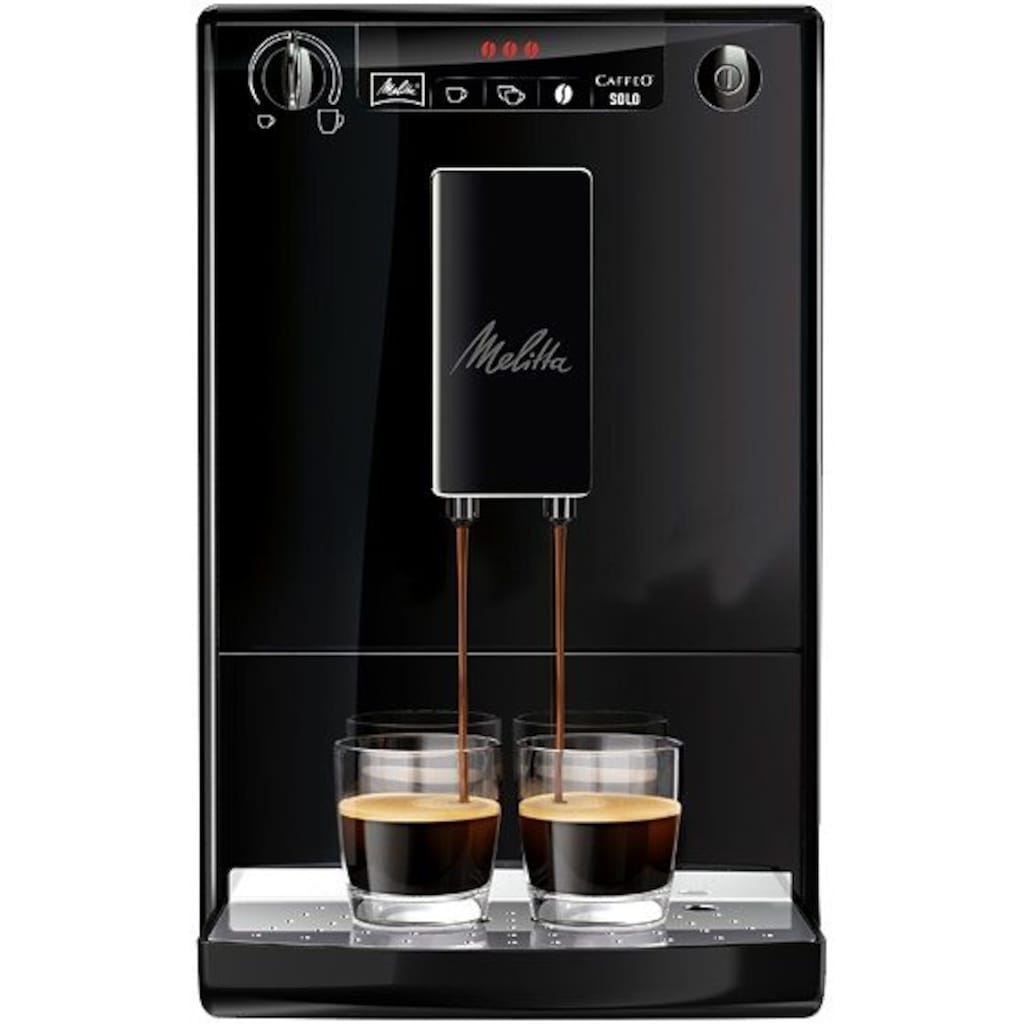 Melitta Kaffeevollautomat »Solo® E950-322, pure black«, aromatischer Kaffee & Espresso bei nur 20 cm Breite