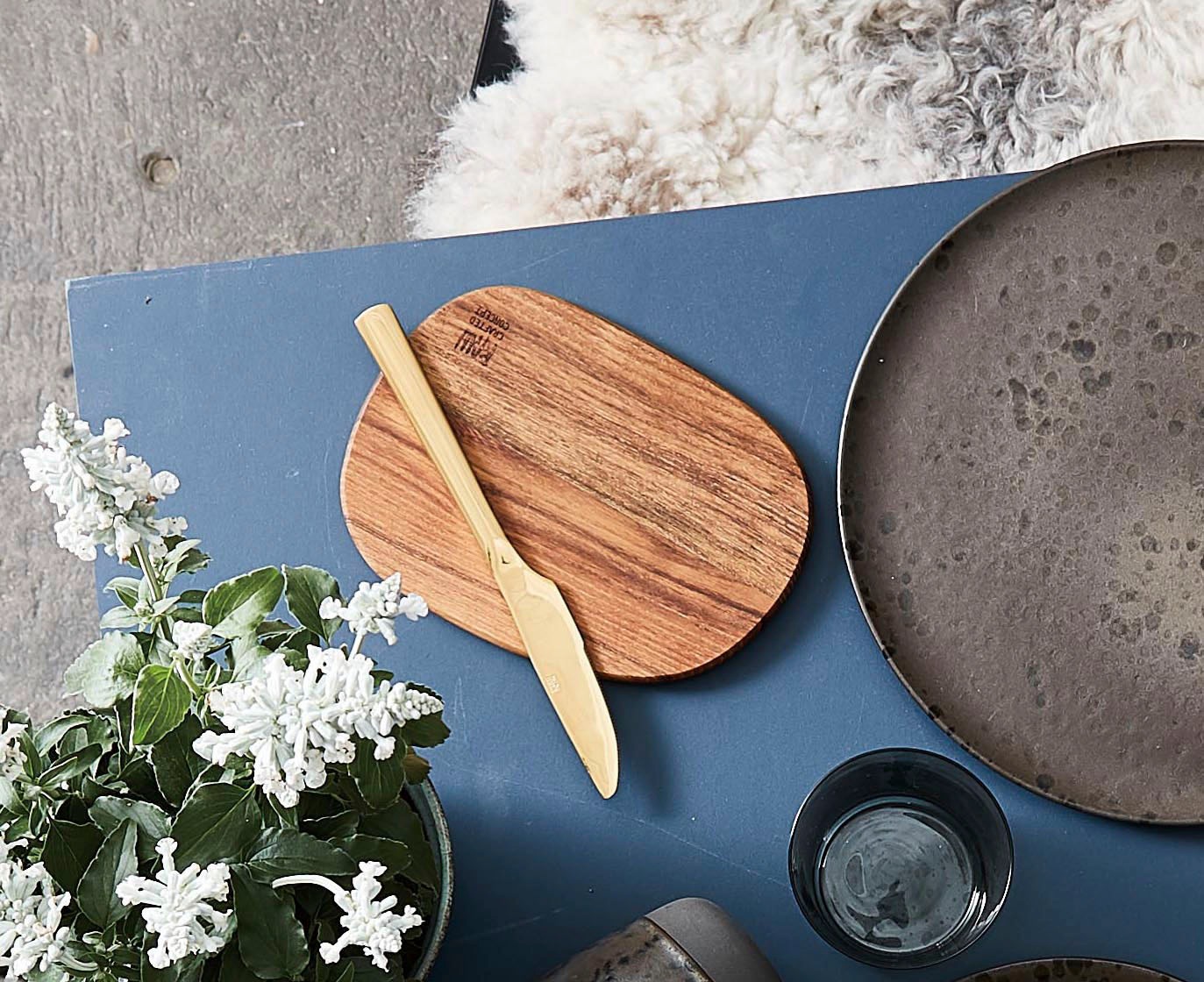 aida RAW Schneidebrett »RAW Teak«, (Set, 2 St.), organische Form