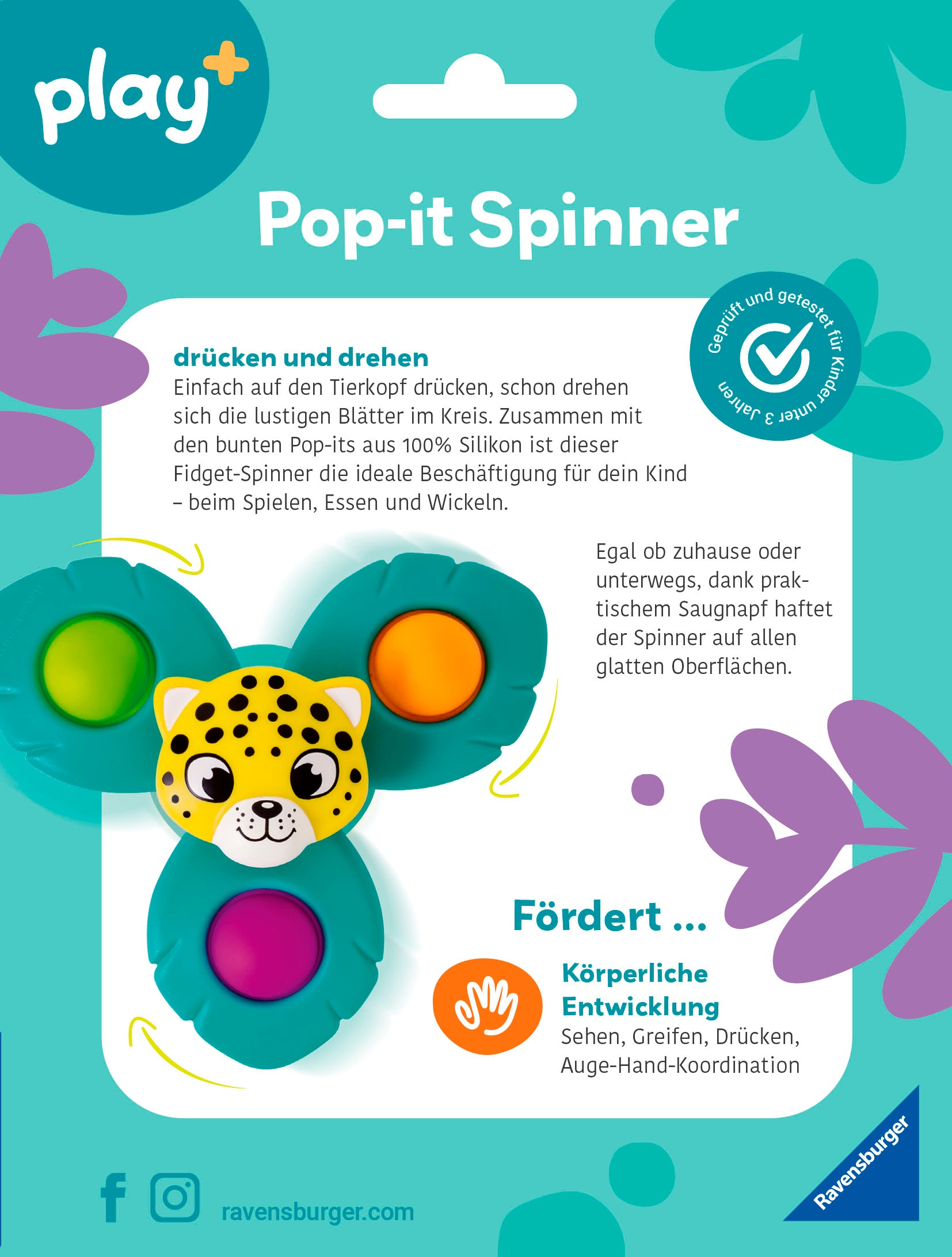 Ravensburger Lernspielzeug »Play+ Pop-it Spinner: Leopard«