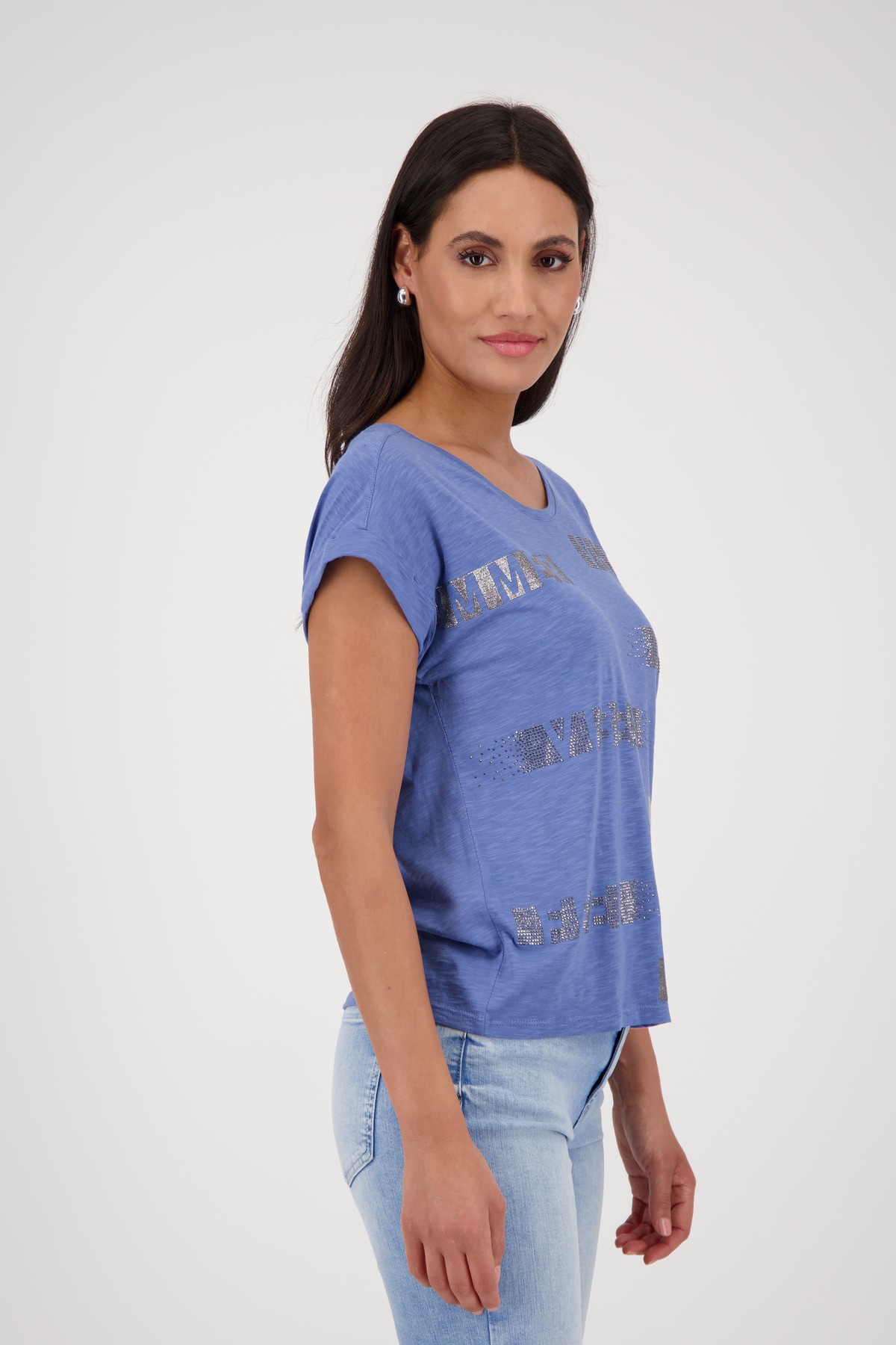 Monari Rundhalsshirt, mit Folienglanzdruck