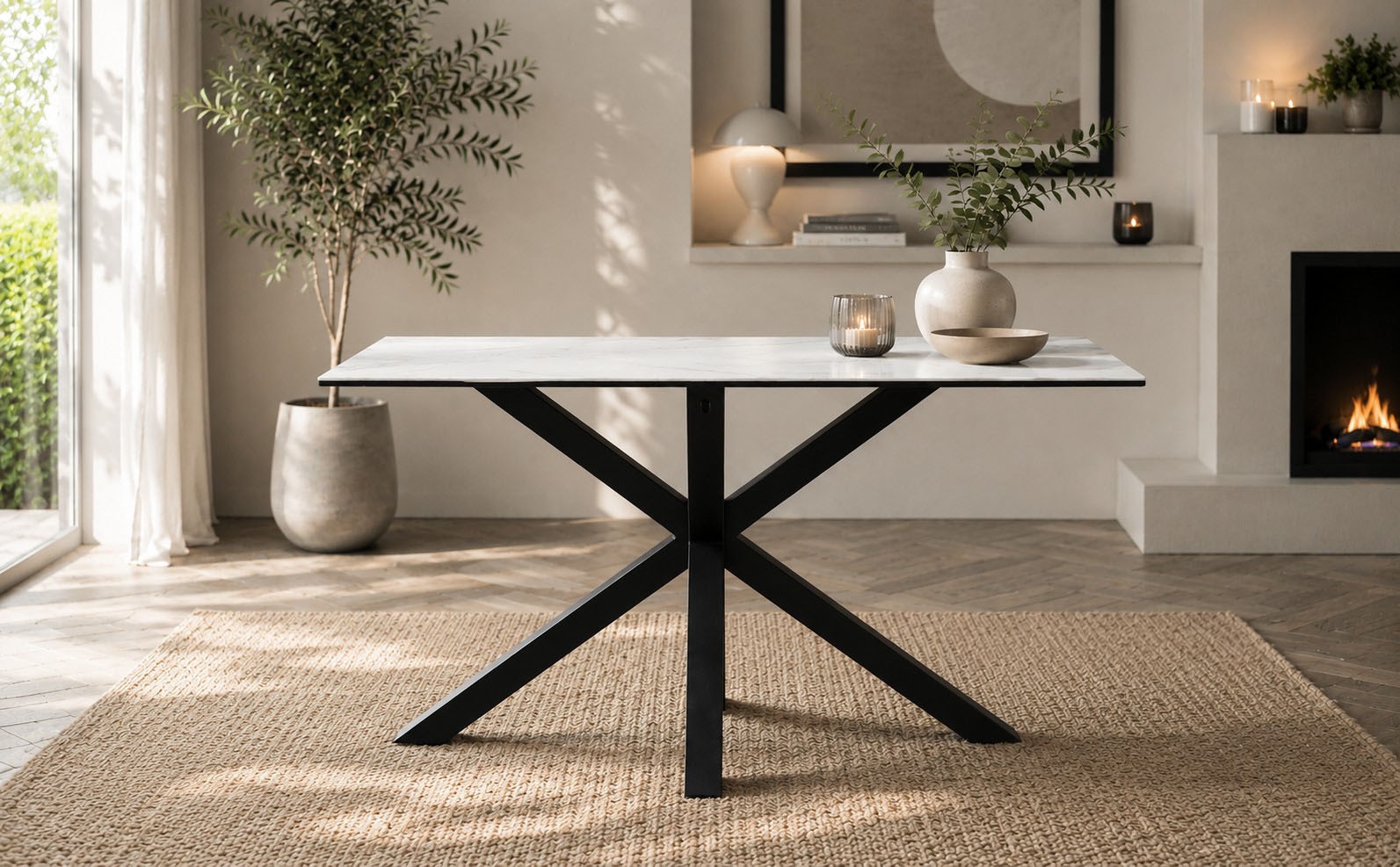 ACTONA GROUP Esstisch »Heaven mit Keramikplatte & stabilem Stahlgestell, mehrere Varianten« Breite: 135, 160 und 200 cm,  Pflegeleichter Design-Esstisch – robust, stilvoll & langlebig