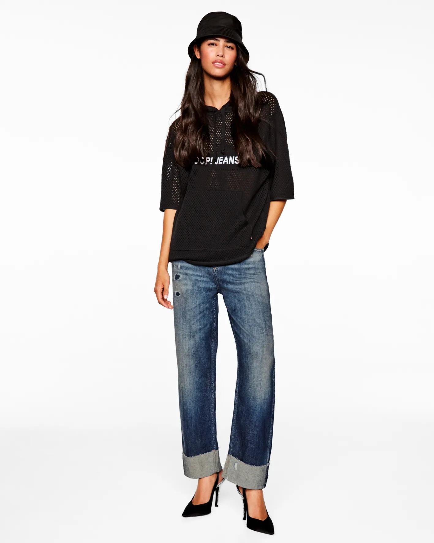 Joop Jeans Straight-Jeans »Maike« im Destroyed-Look, in leichtem Sommer-Denimstoff