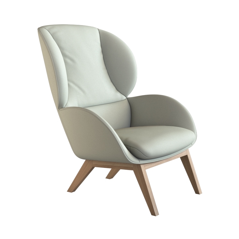 FLEXLUX Ohrensessel »Adria«, Stil & Komfort, organische Form, Fuß Eiche